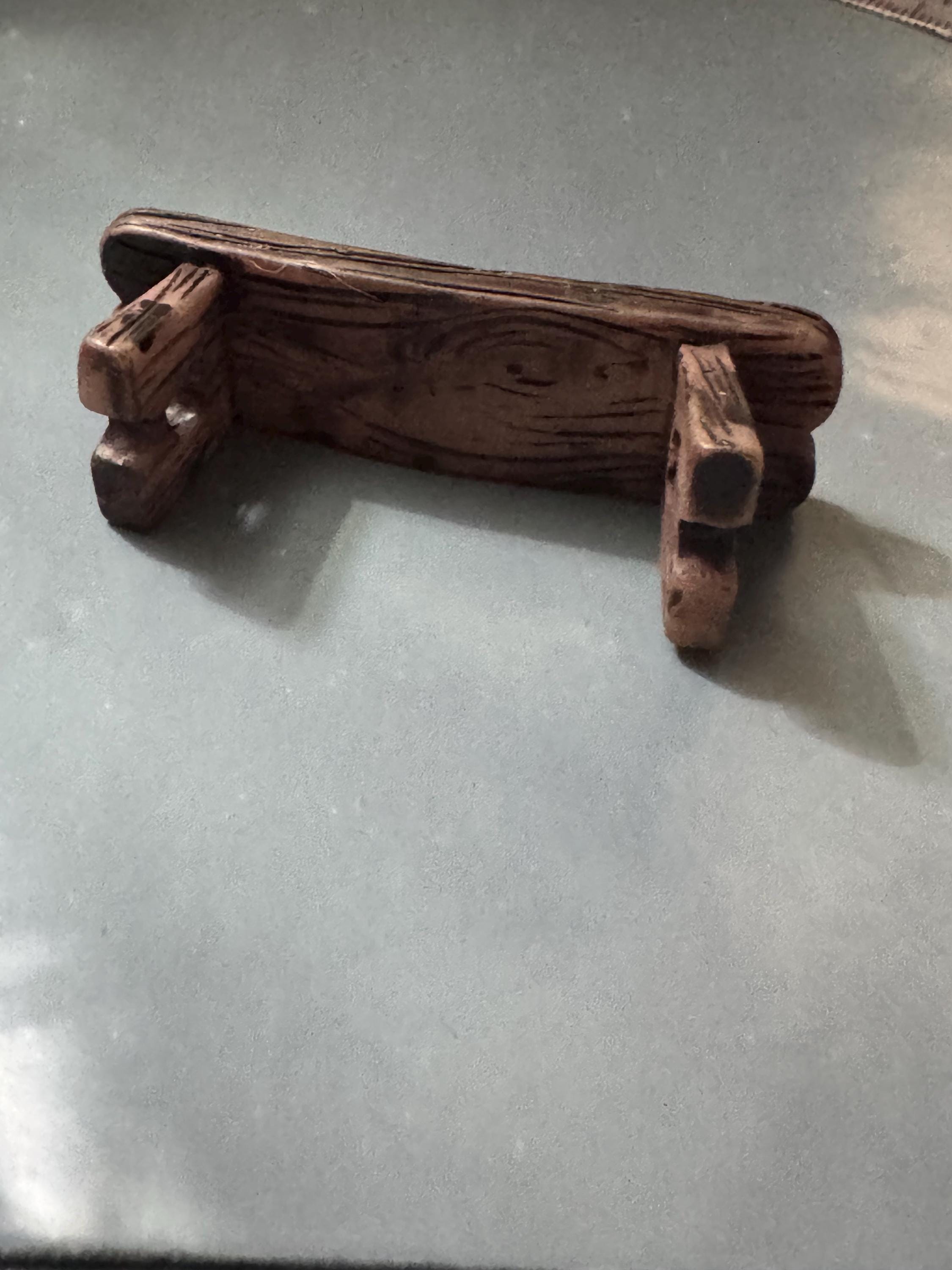 Miniature wooden bench, brown acrylic medium or small cake topper dollhouse scenery