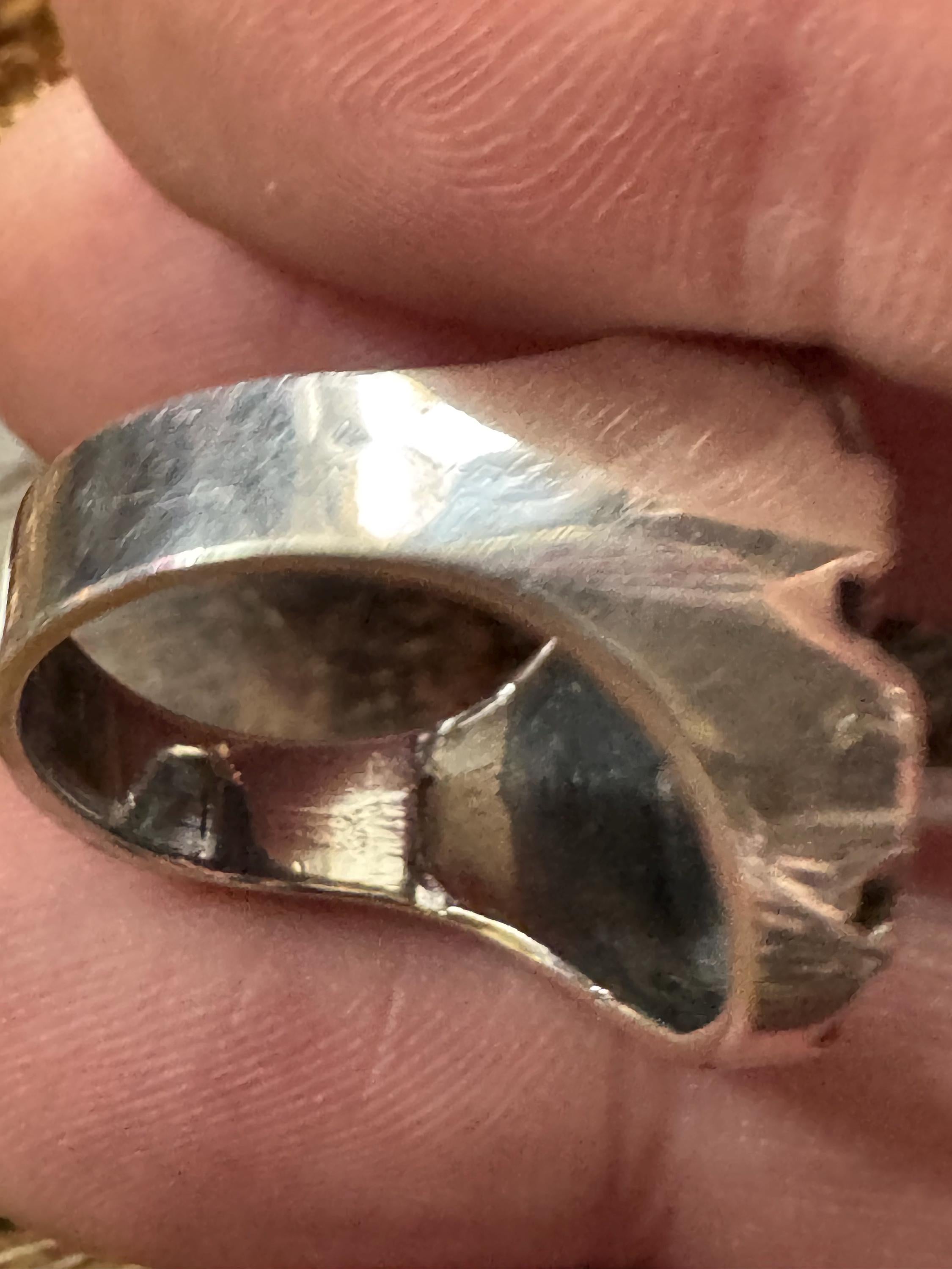 brutalist 925 ring, size 0 sterling silver 1970s