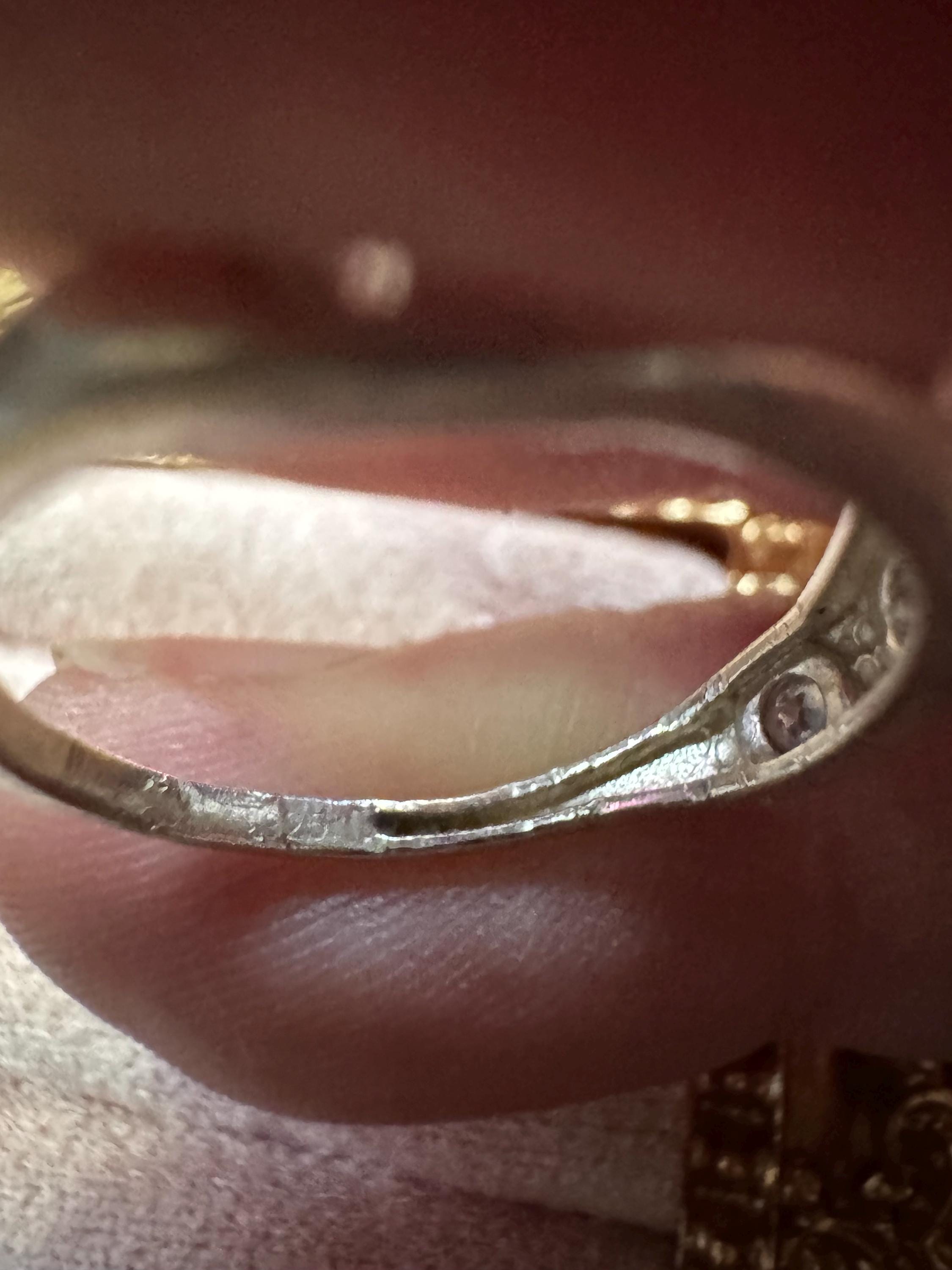 Size P 925 slim gem set band ring, Sterling Silver set with clear stones