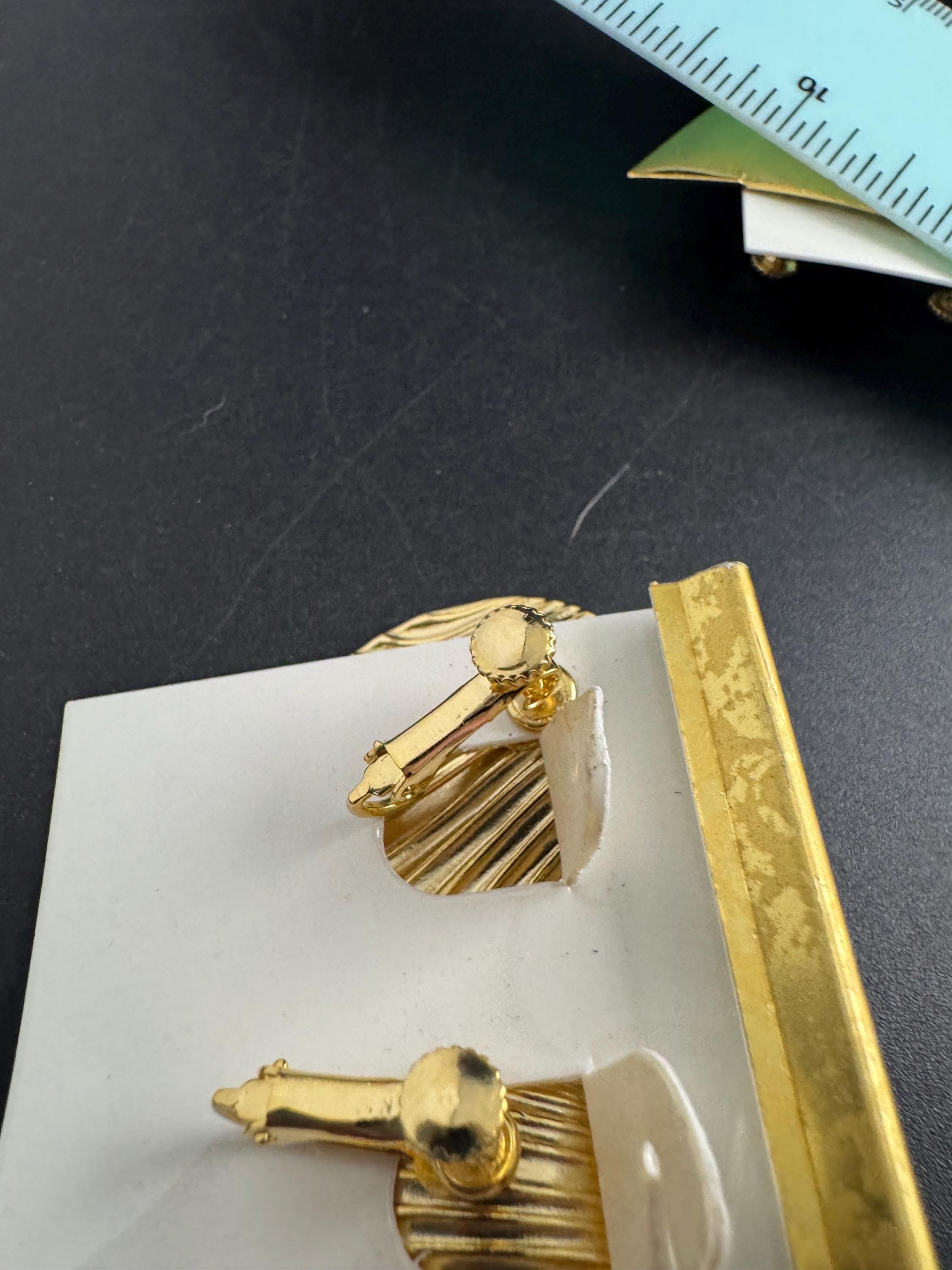 NAPIER pearl clip on earrings, vintage signed 80s seashell gold plated, designer summer jewellery