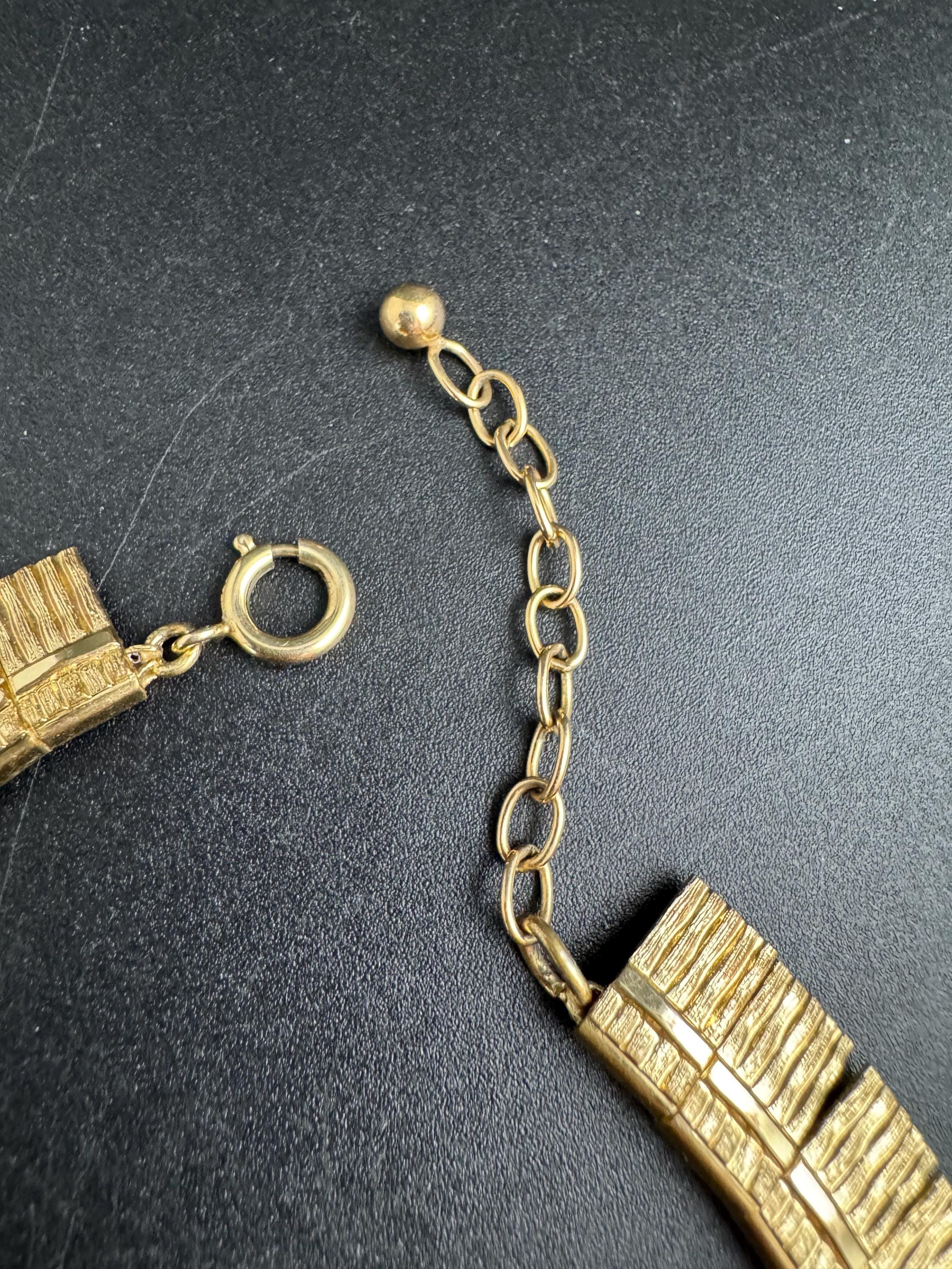 Egyptian wide gold choker necklace, cleopatra fringed style vintage