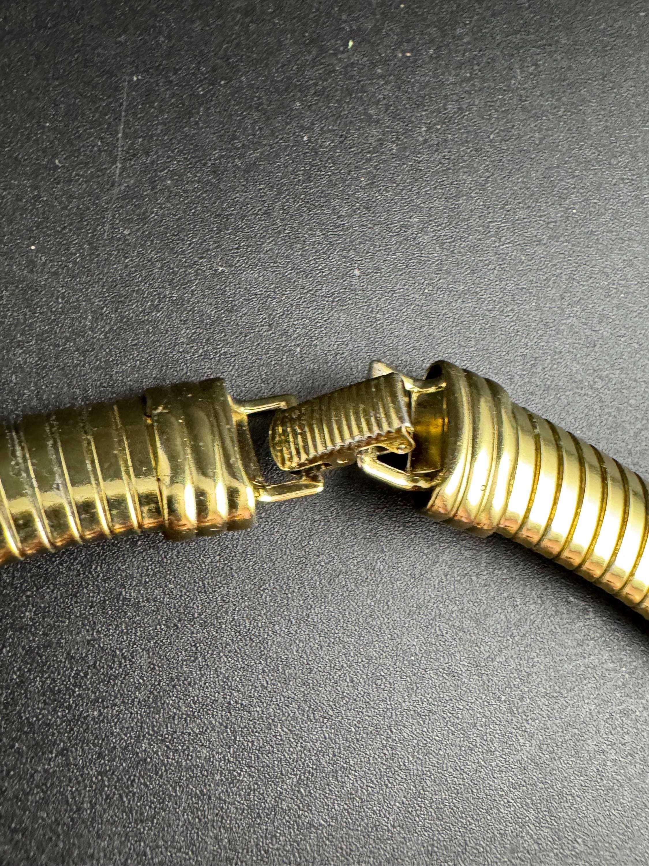 Avon omega wide gold choker, Signed vintage necklace