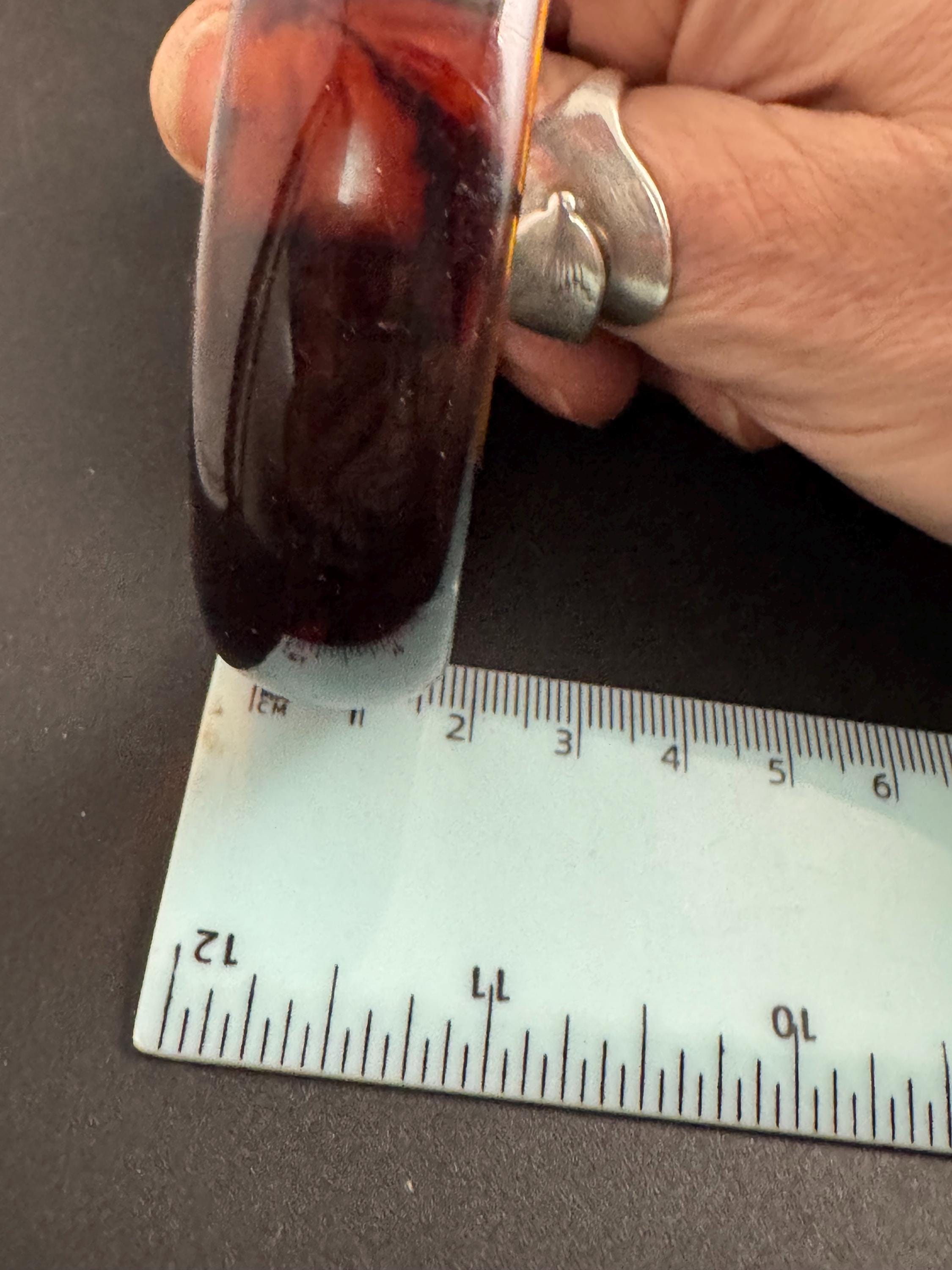 Faux tortoiseshell brown plastic  bangle, vintage bracelet ideal for stacking layering