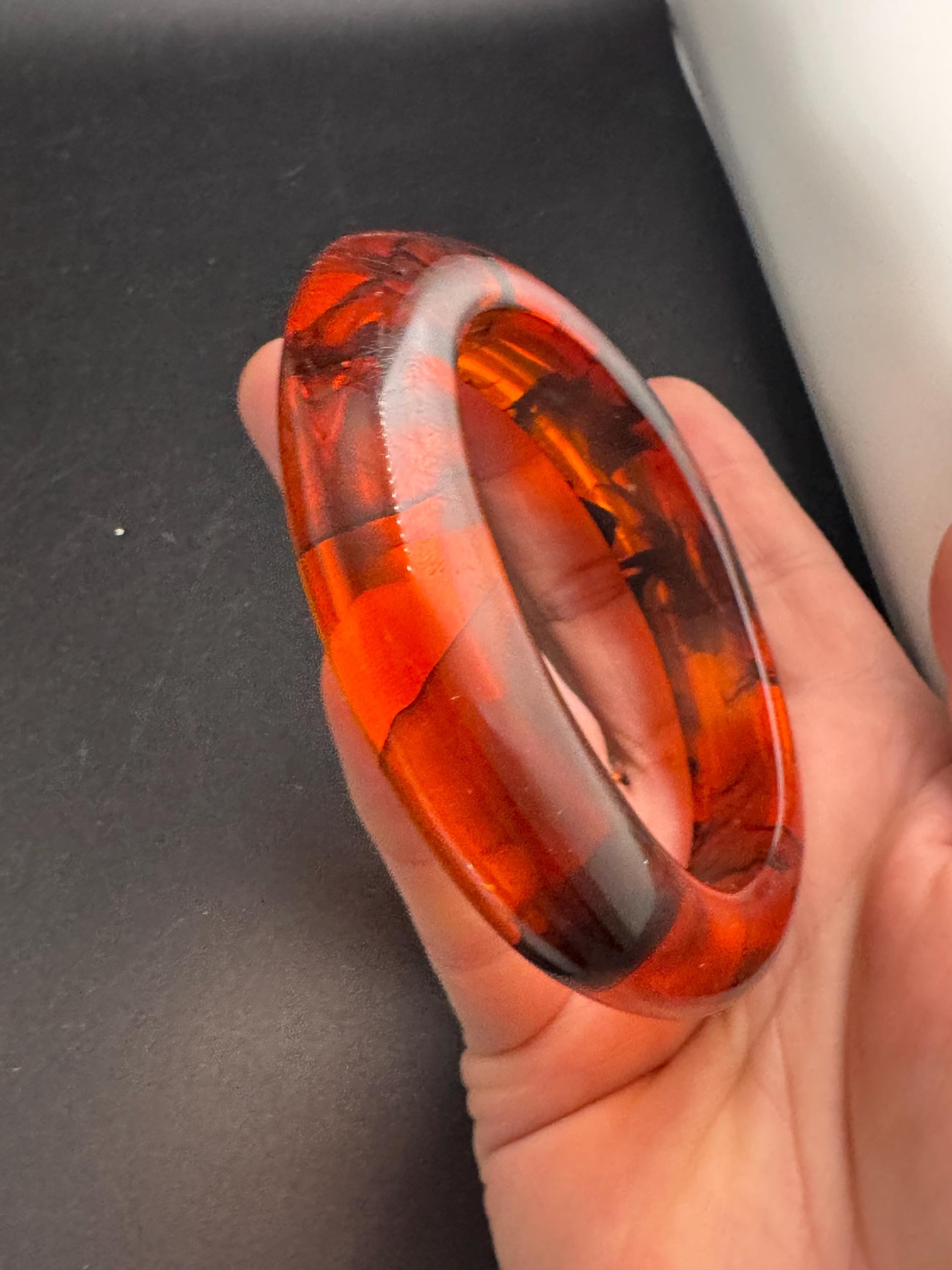 Chunky tortoiseshell brown plastic  bangle, vintage bracelet ideal for stacking layering