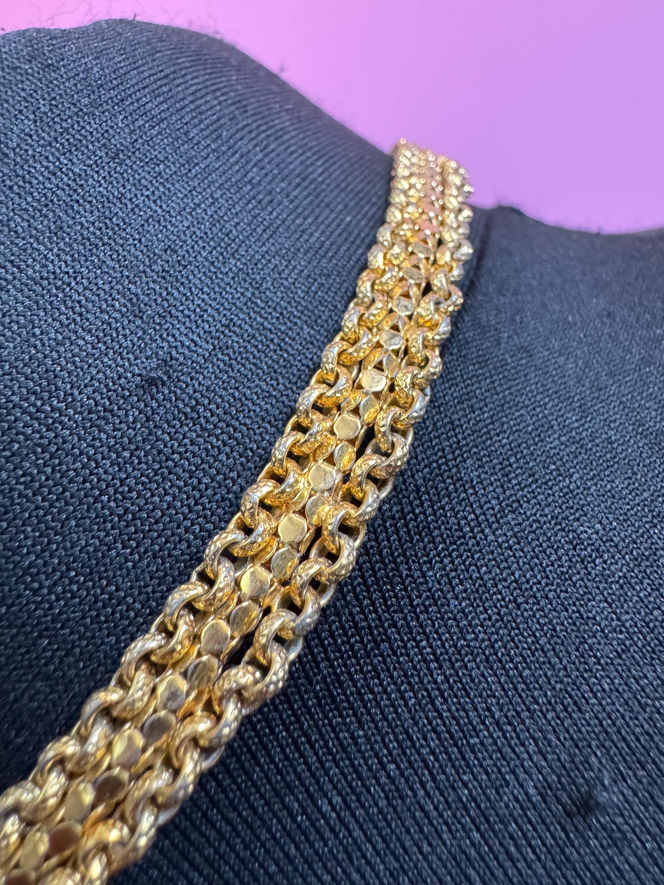 Vintage gold Mesh Choker, woven  Necklace