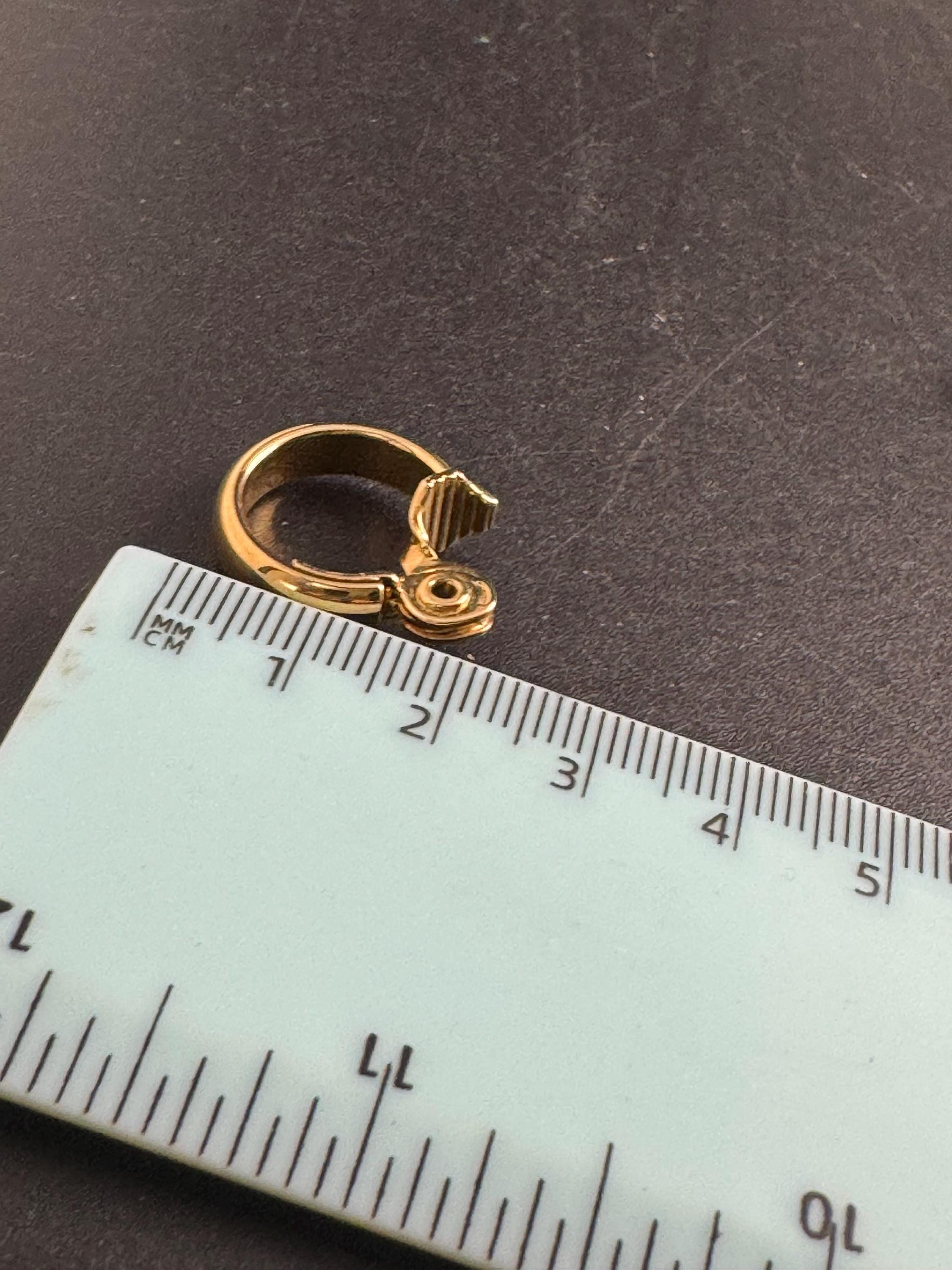 Gold Hoop clip on earrings, Signed MONET