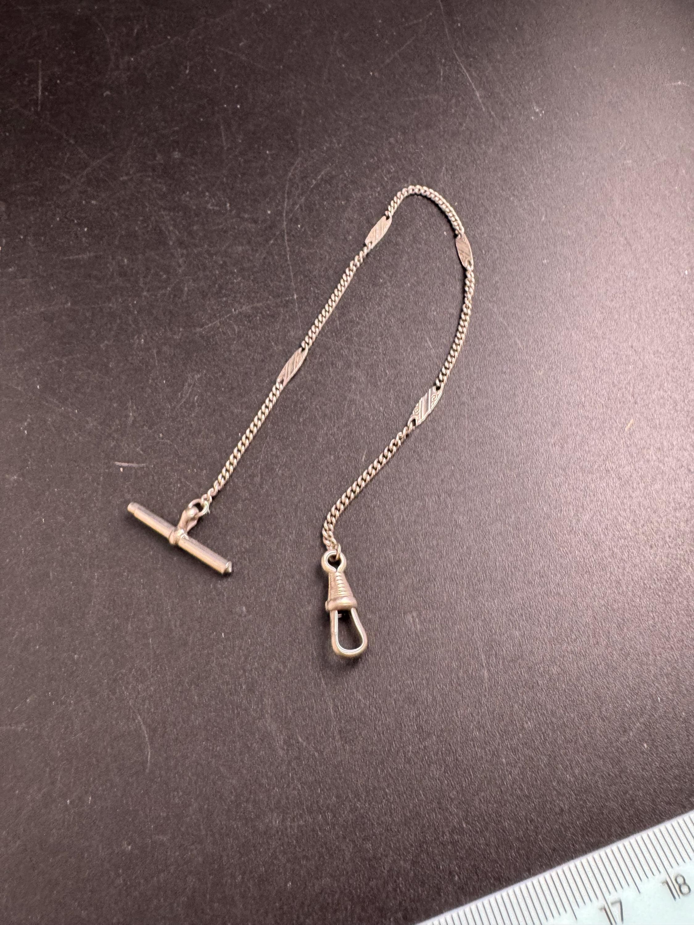 Antique Jakob Bengel Pocket Watch Chain: Silver Metal albertina art deco era