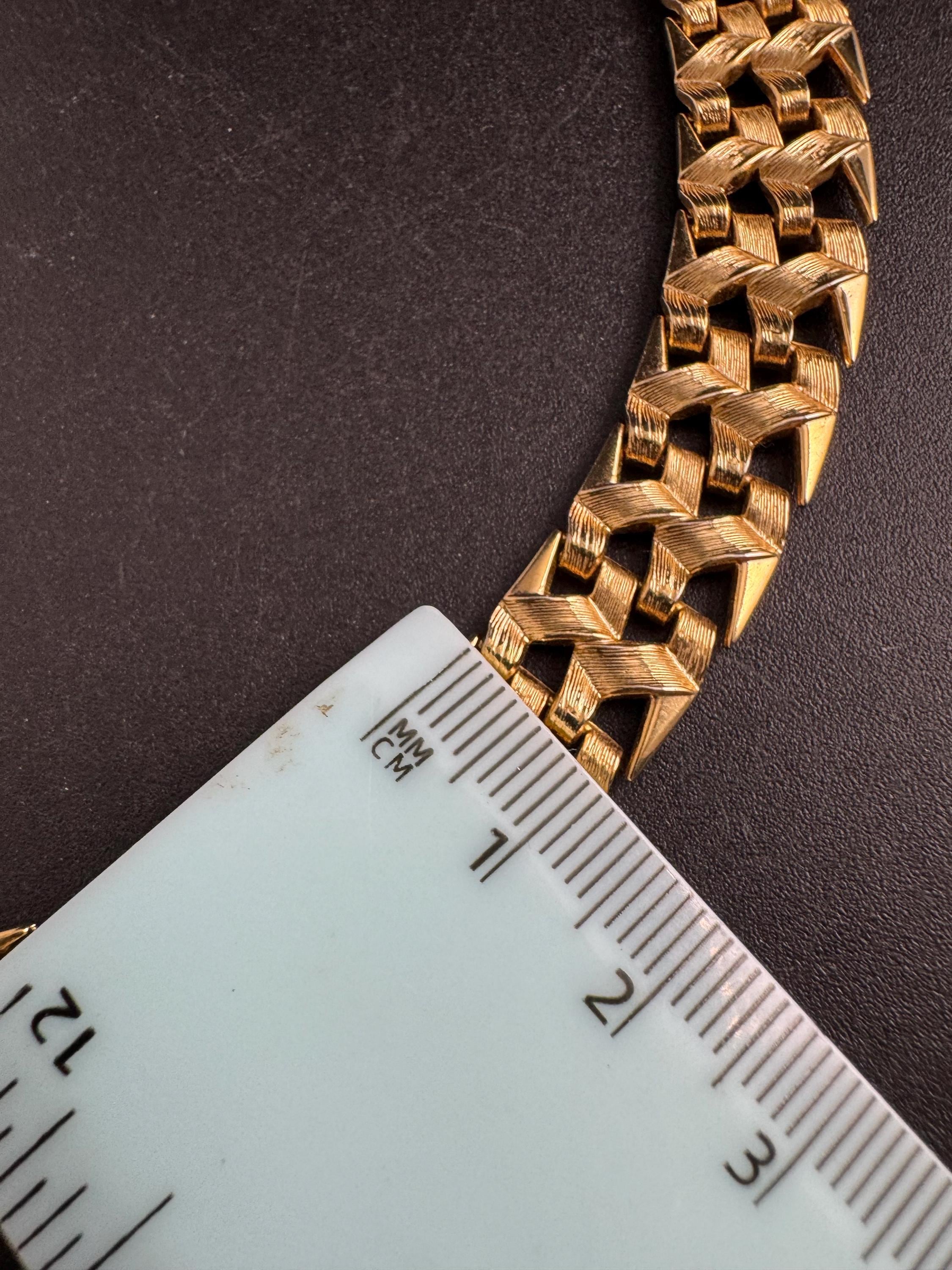 1965 GROSSE gold plated flat choker,  signed necklace Designer 1960s