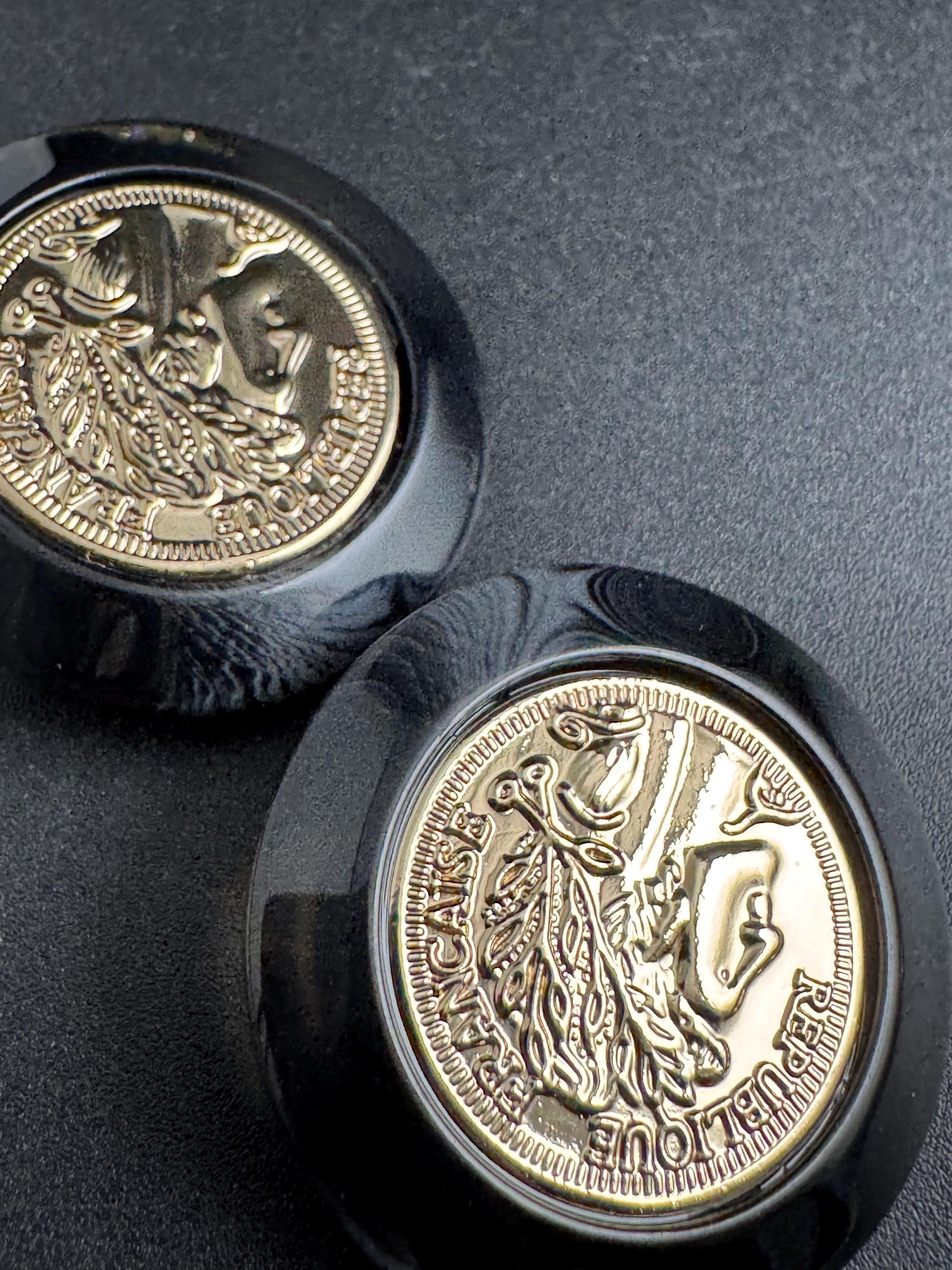 Gold Coin Tortoiseshell Acrylic Buttons, Sizes 21-34mm