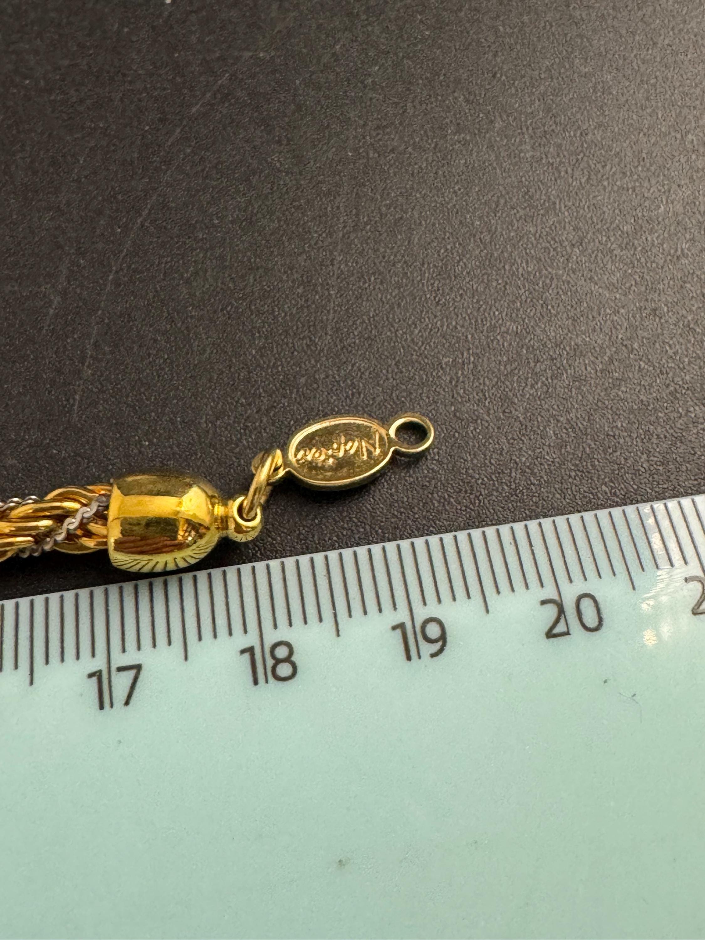 NAPIER rope chain bracelet , signed mixed metals gold and silver vintage