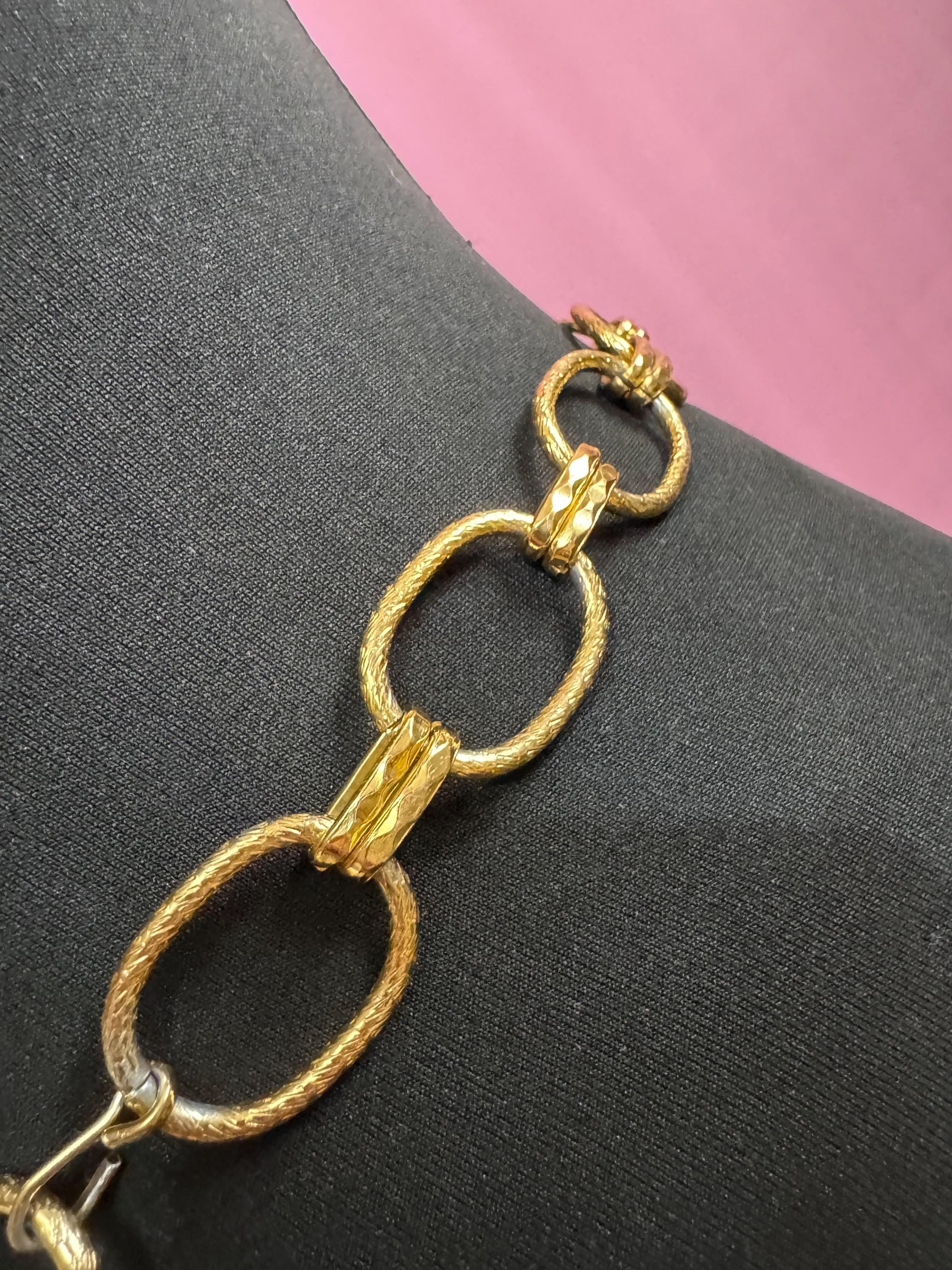 gold oval link chain belt, fits to 82cm engraved loops vintage fashion