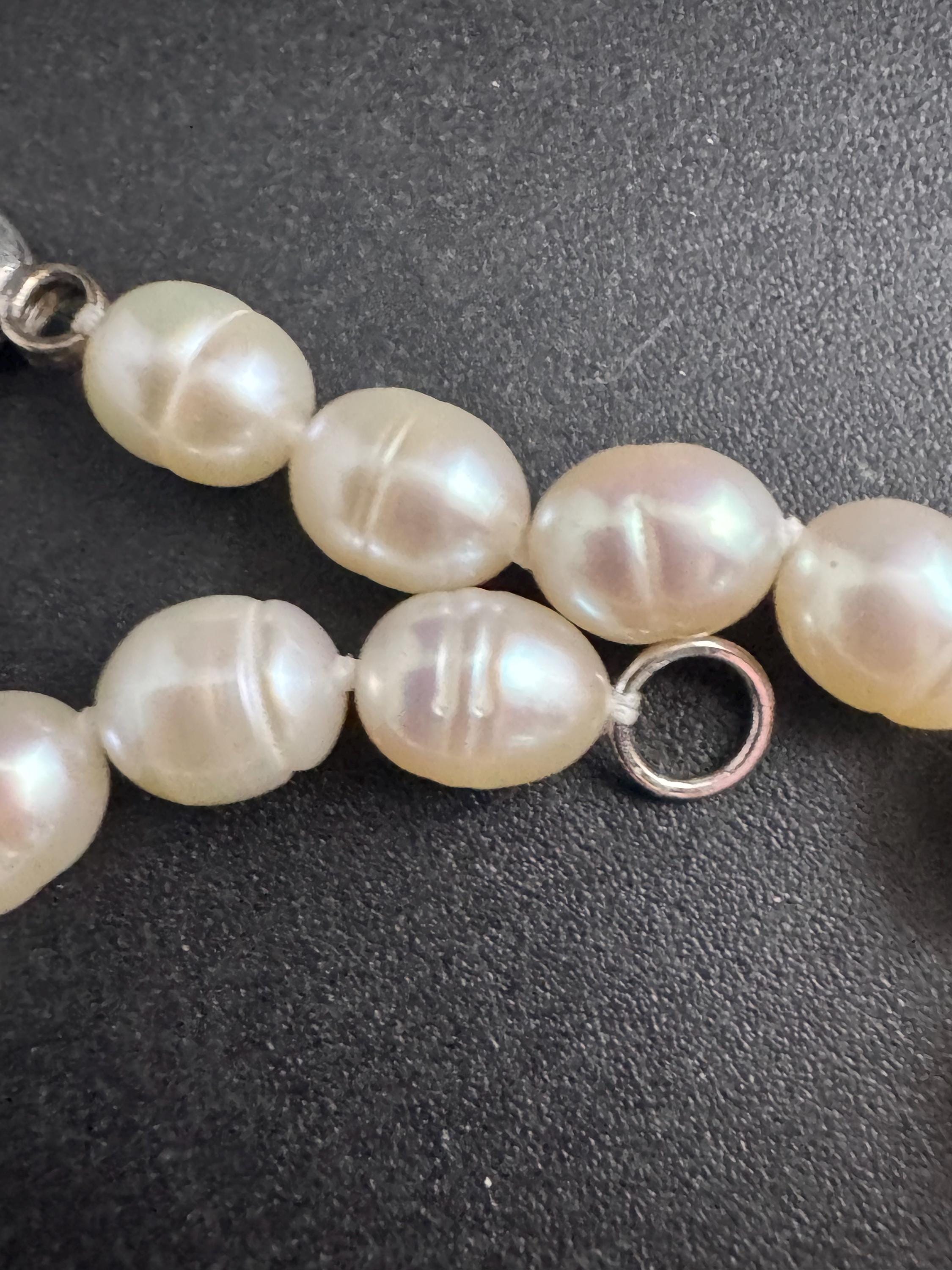 925 freshwater pearl beaded bracelet, 19cm sterling silver clasp