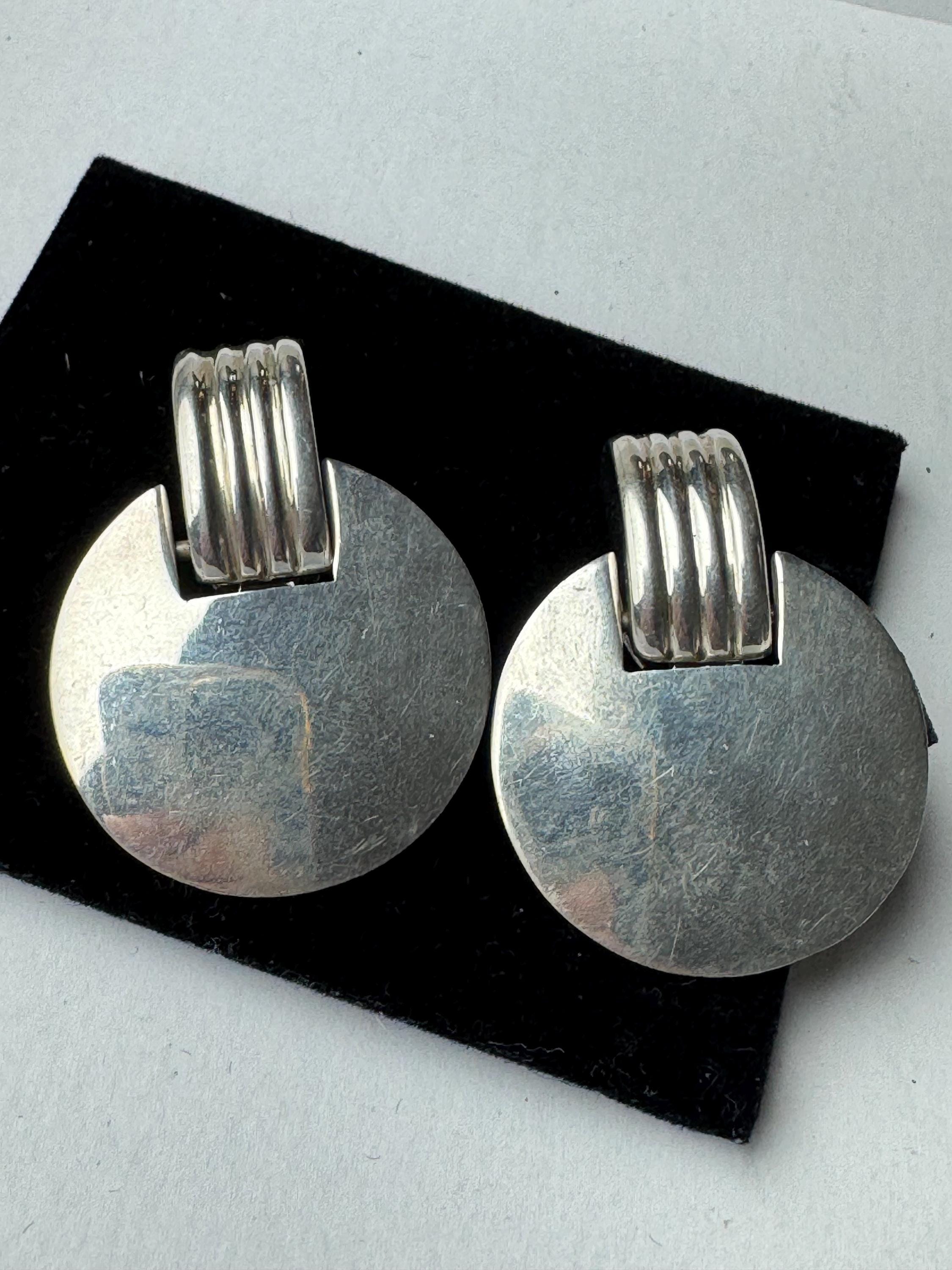 Mexican 925 big Clip On Earrings, stamped TC -142