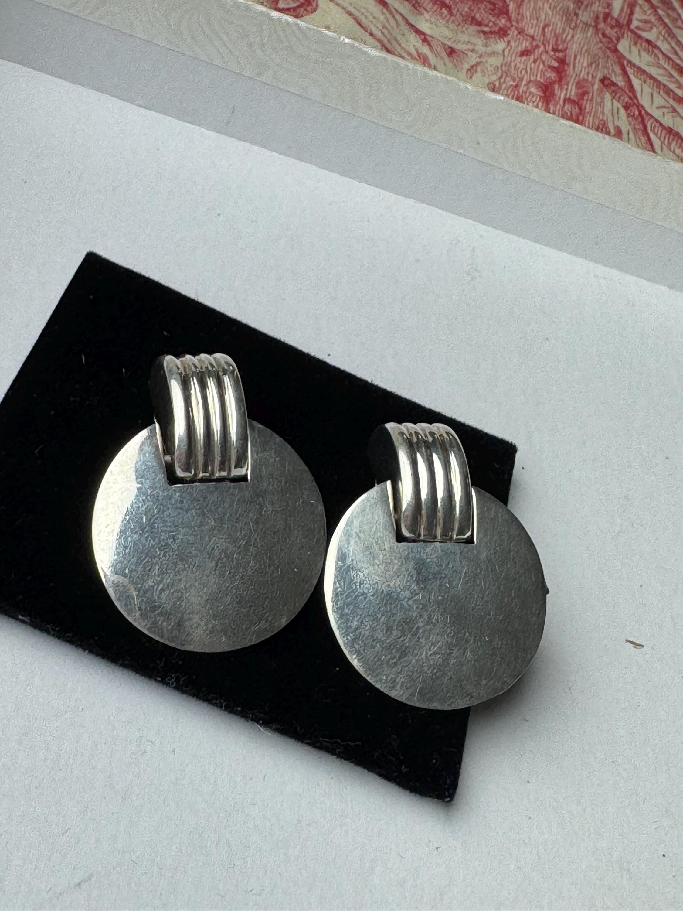 Mexican 925 big Clip On Earrings, stamped TC -142