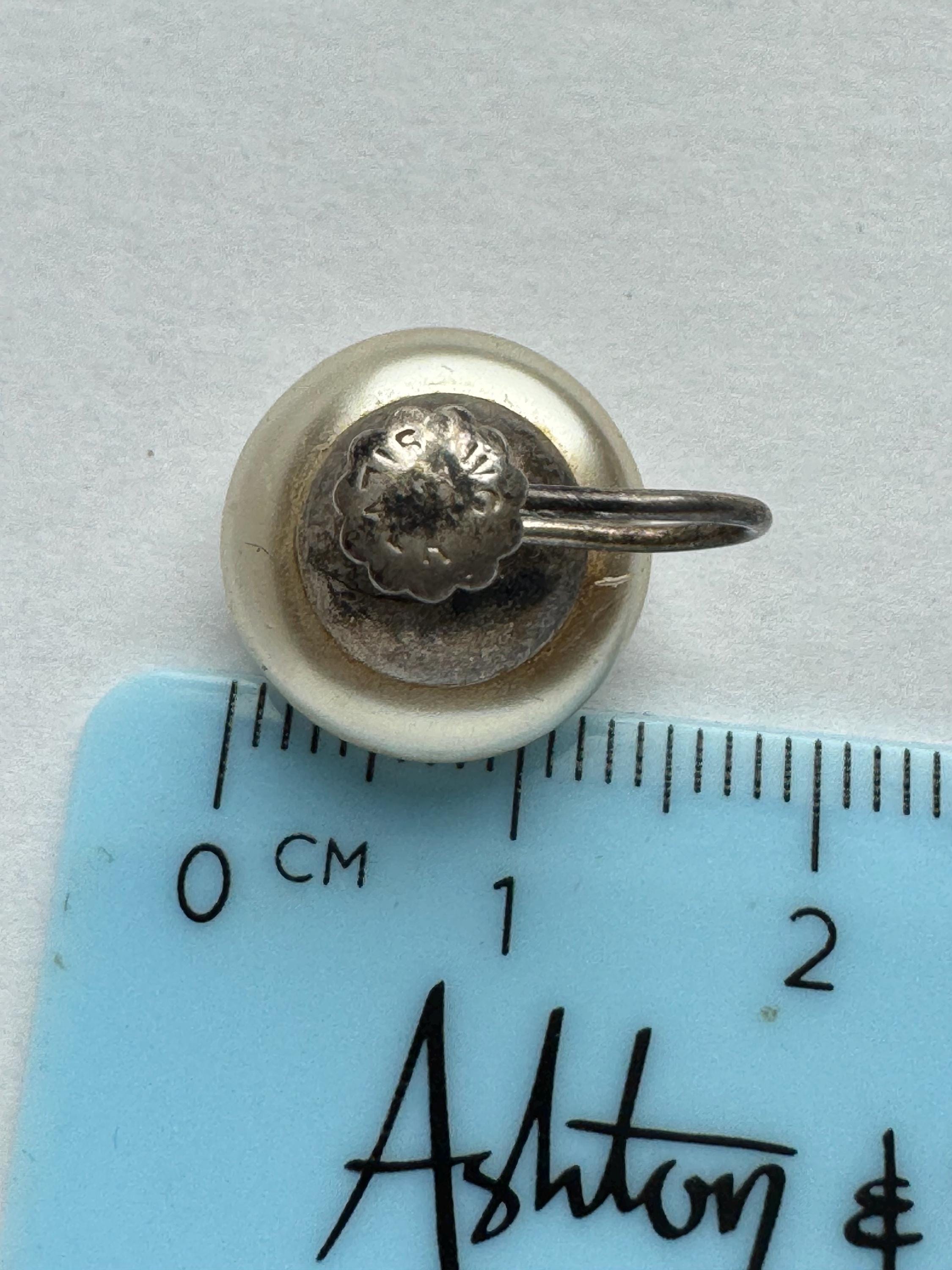 925 pearl clip on earrings, sterling silver glass beads on screwback fitting