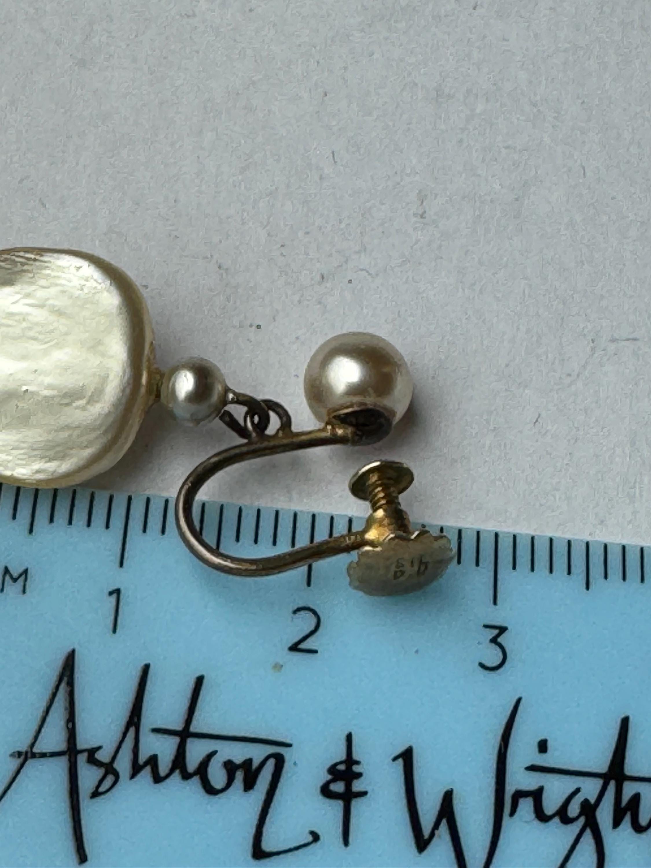 925 Silver pearl Drop Clip earrings, faux pearl with screw back fittings