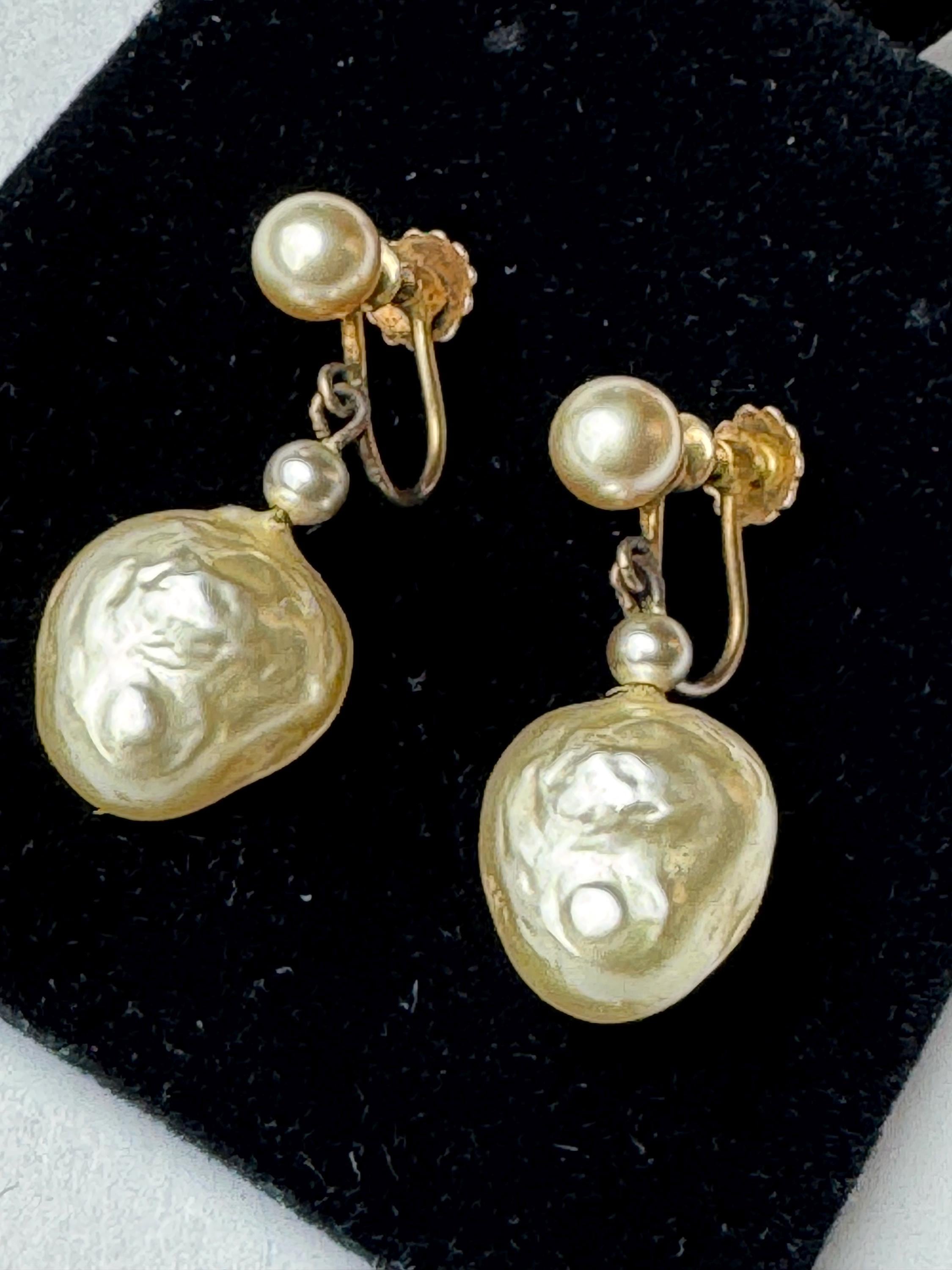 925 Silver pearl Drop Clip earrings, faux pearl with screw back fittings