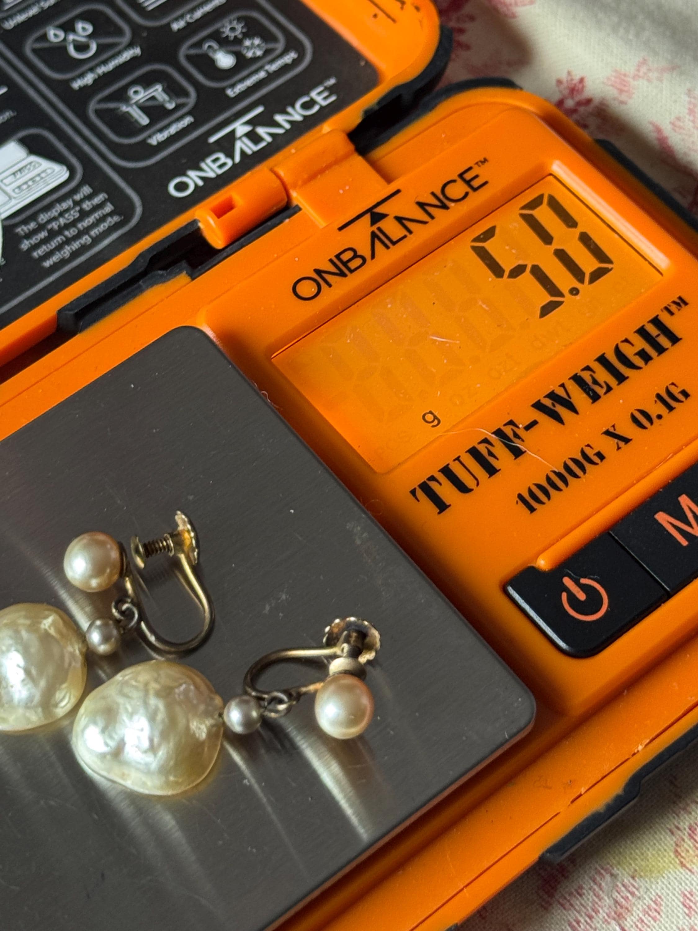 925 Silver pearl Drop Clip earrings, faux pearl with screw back fittings