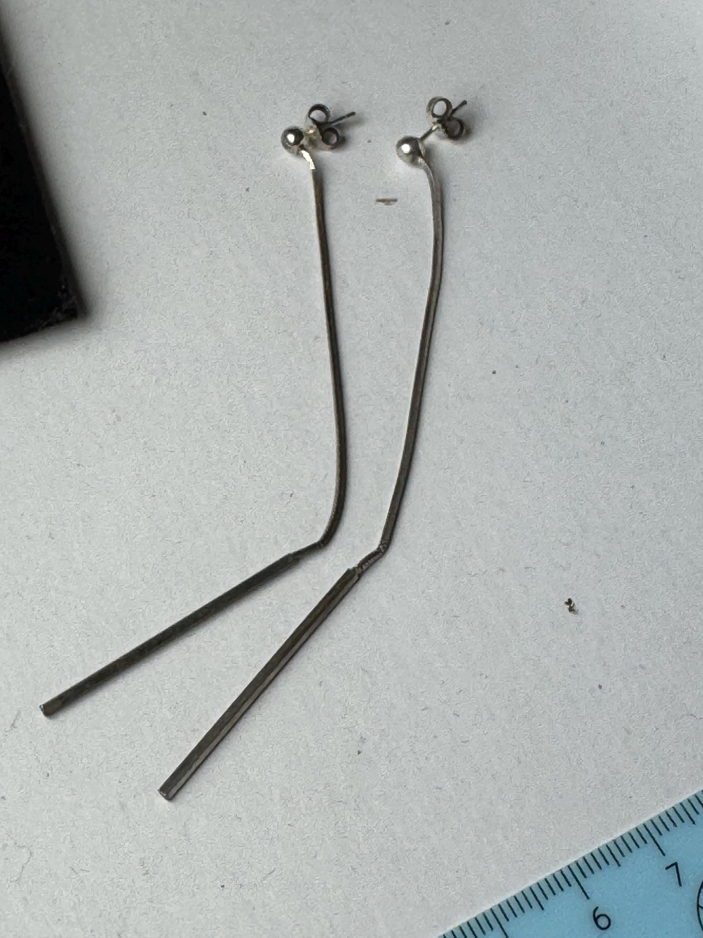 925 Silver chain Drop Earrings: sterling shoulder grazers 10.5cm