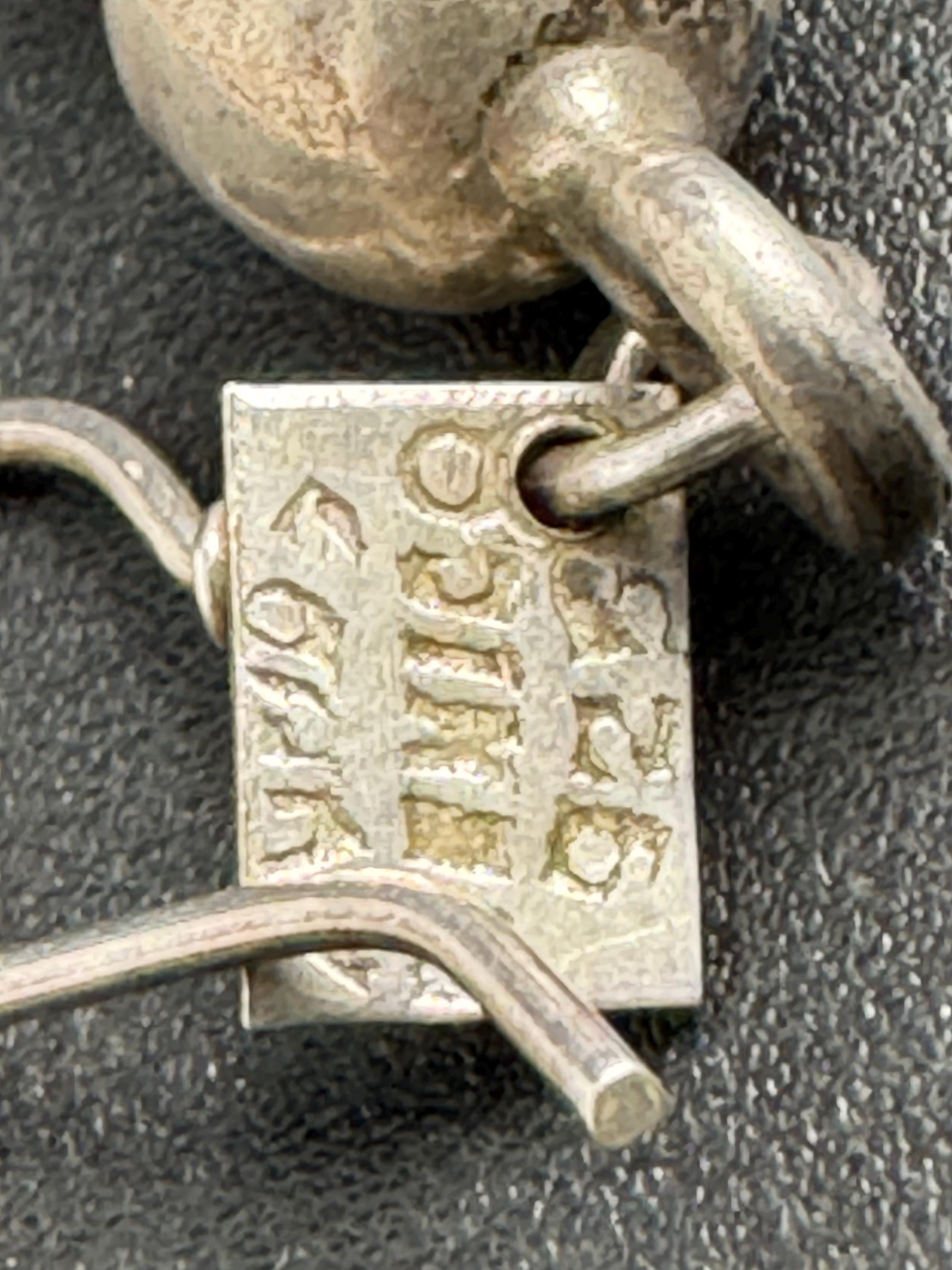 TAXCO 925 drop earrings, Mexican sterling silver 5cm weighty vintage