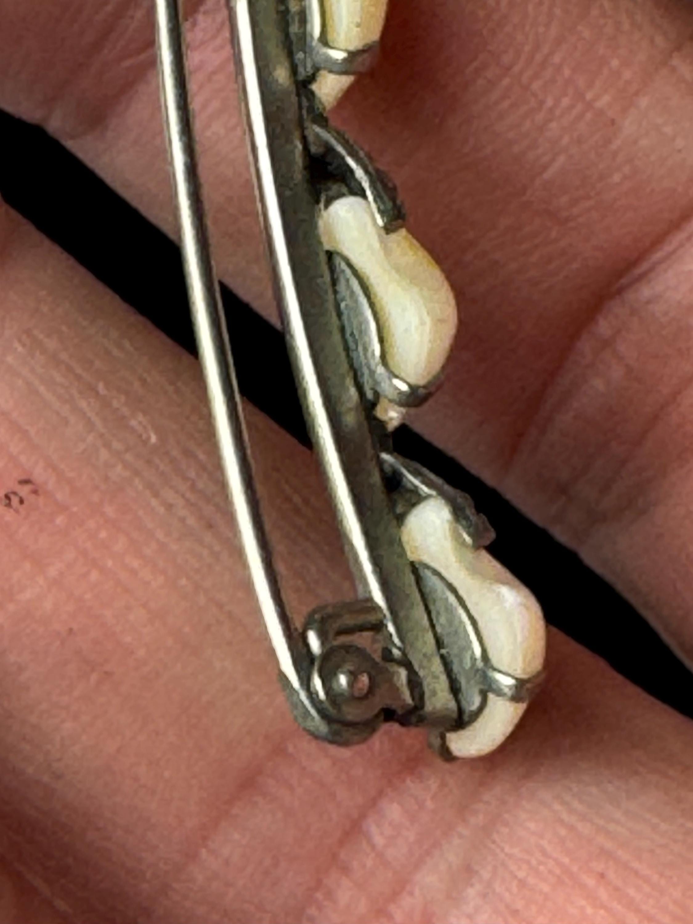 Baroque pearl 925 Marcasite Brooch: sterling silver bar Pin