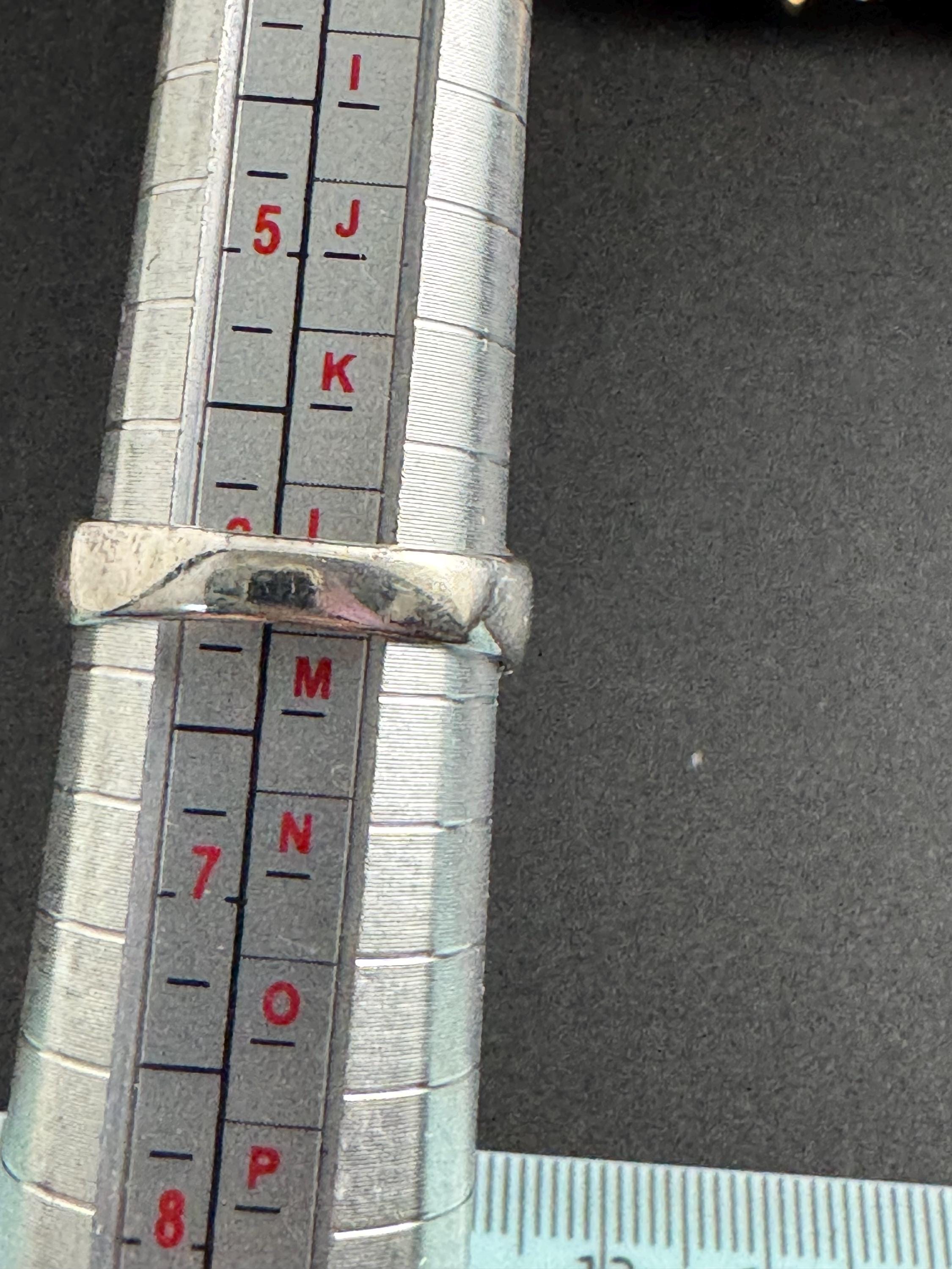 Vintage Silver modernist dress Ring - Modernist Size L.5 925 sterling