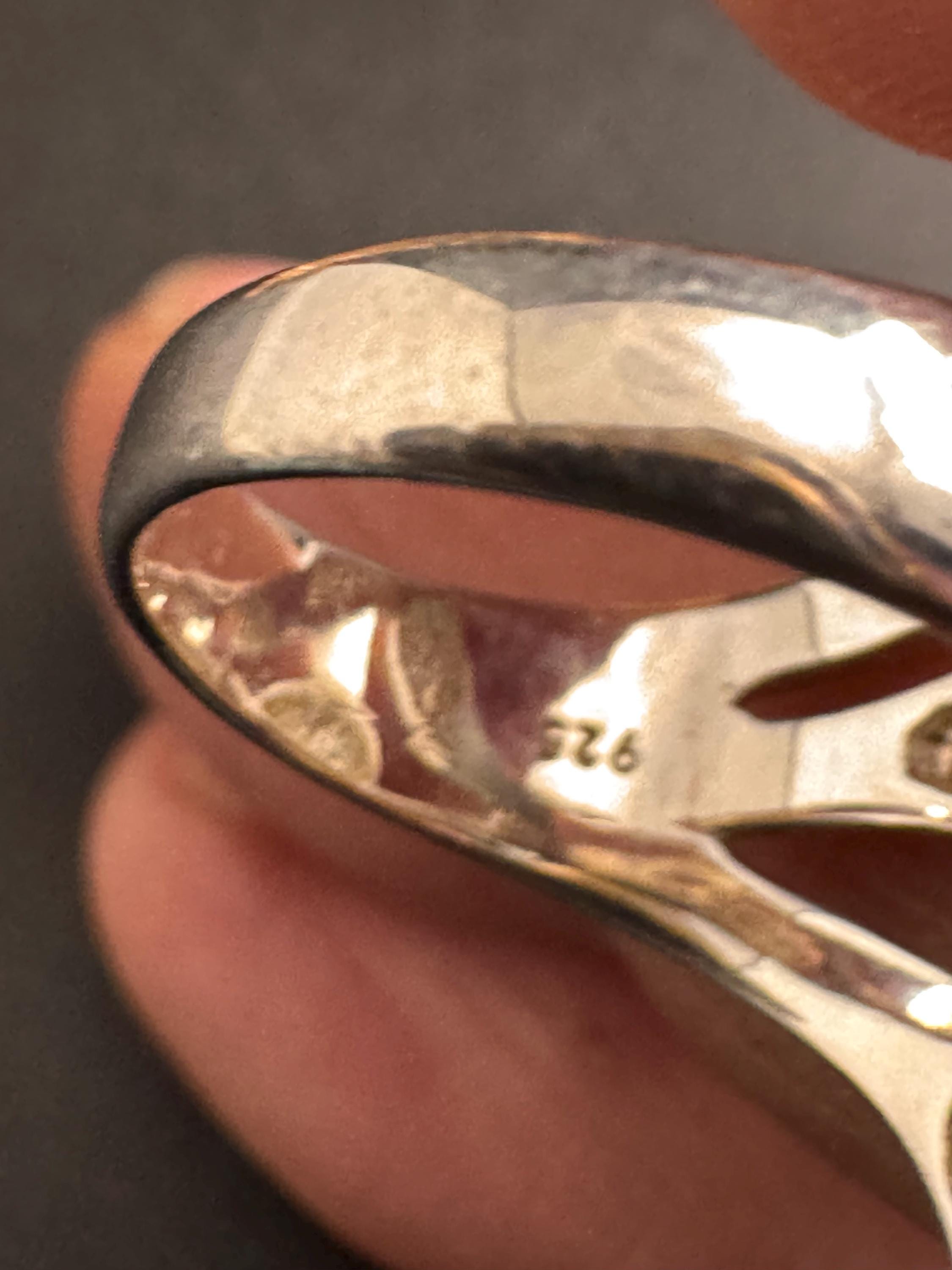 Vintage Silver modernist dress Ring - Modernist Size L.5 925 sterling