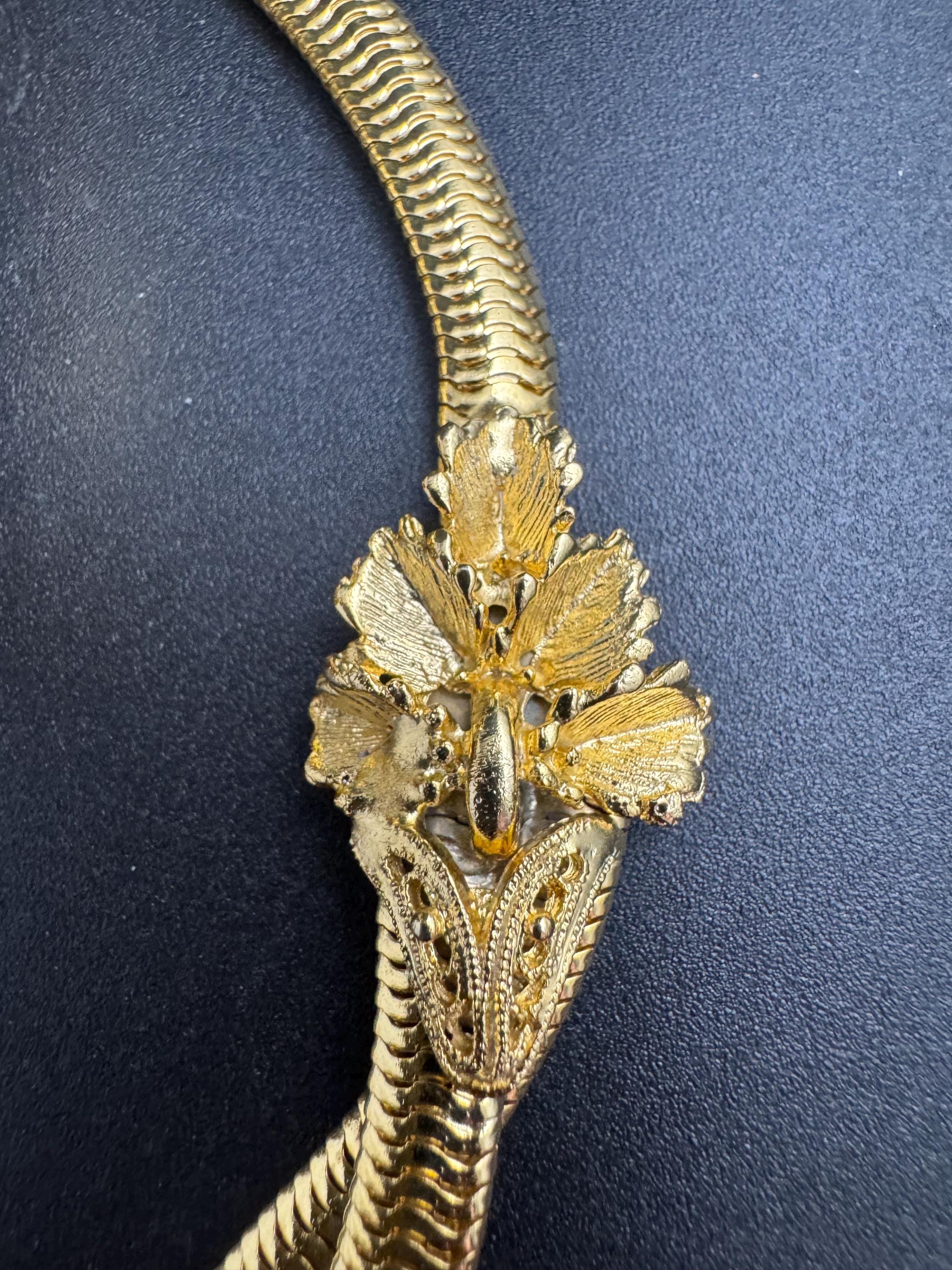 Rhinestone omega jewellery set, matching necklace and clamper bangle vintage Rivoli crystal