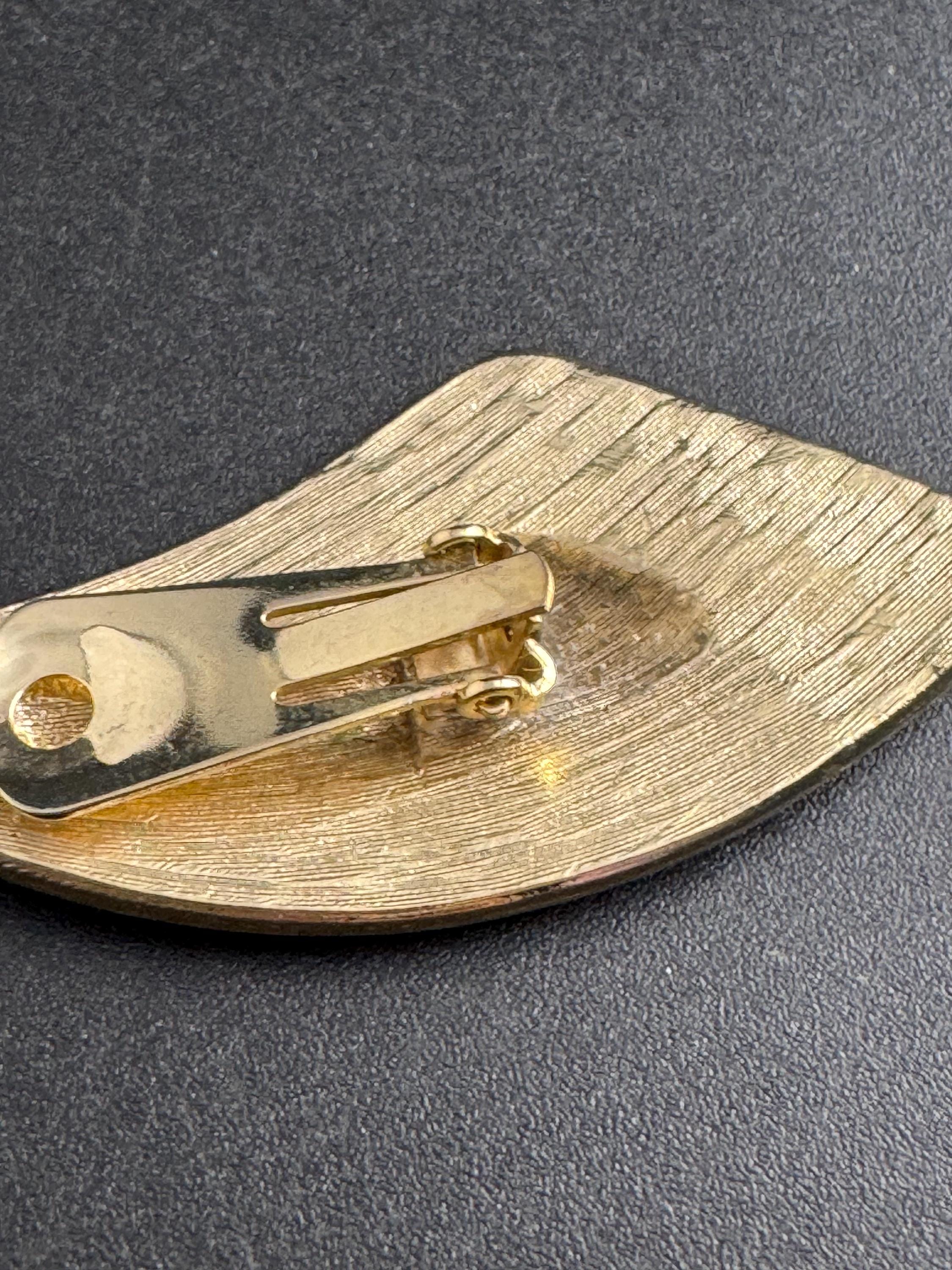 Red Enamel Clip On Earrings: jaques vert vintage gold plated