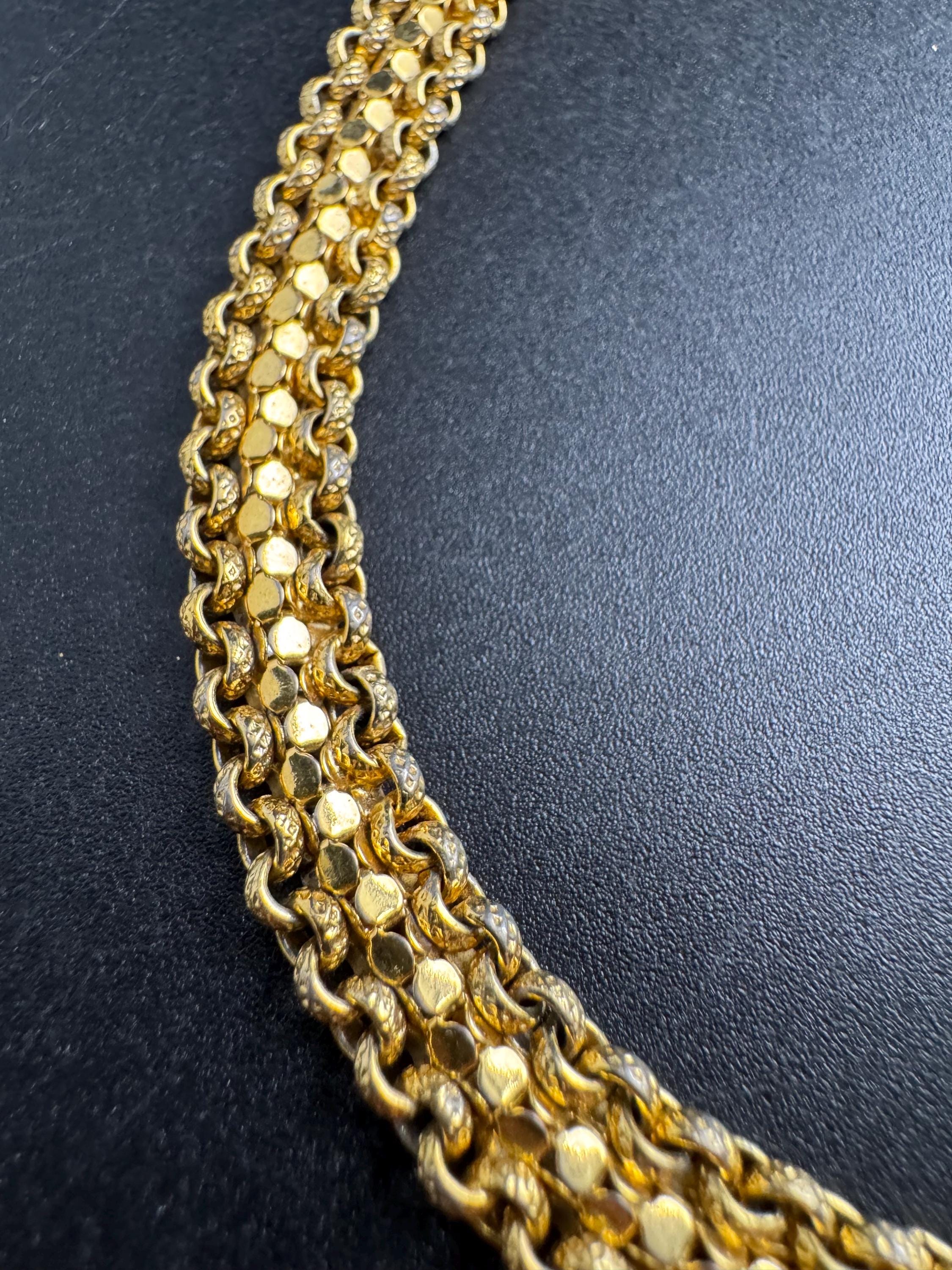 Vintage gold Mesh Choker, woven  Necklace