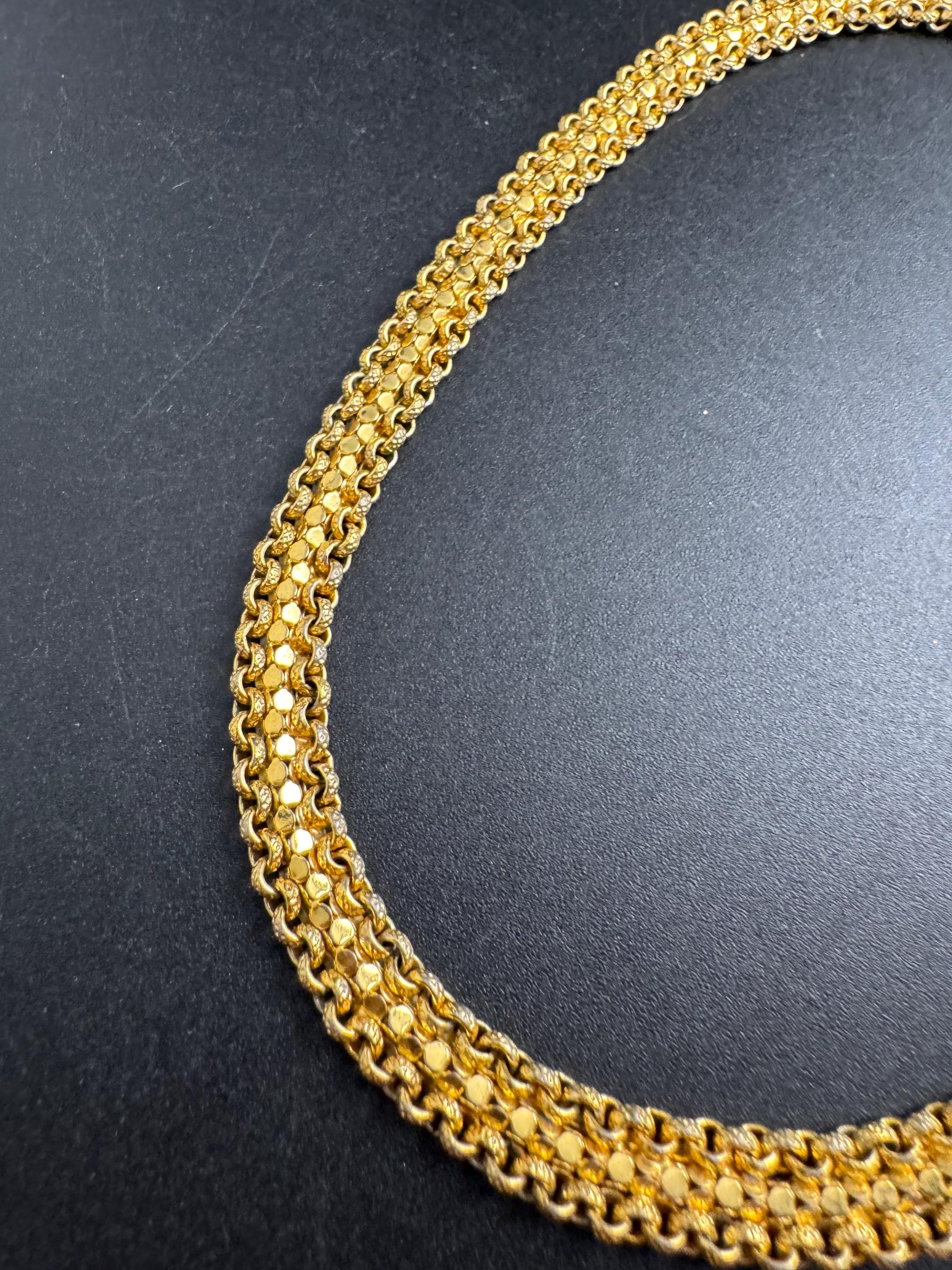 Vintage gold Mesh Choker, woven  Necklace