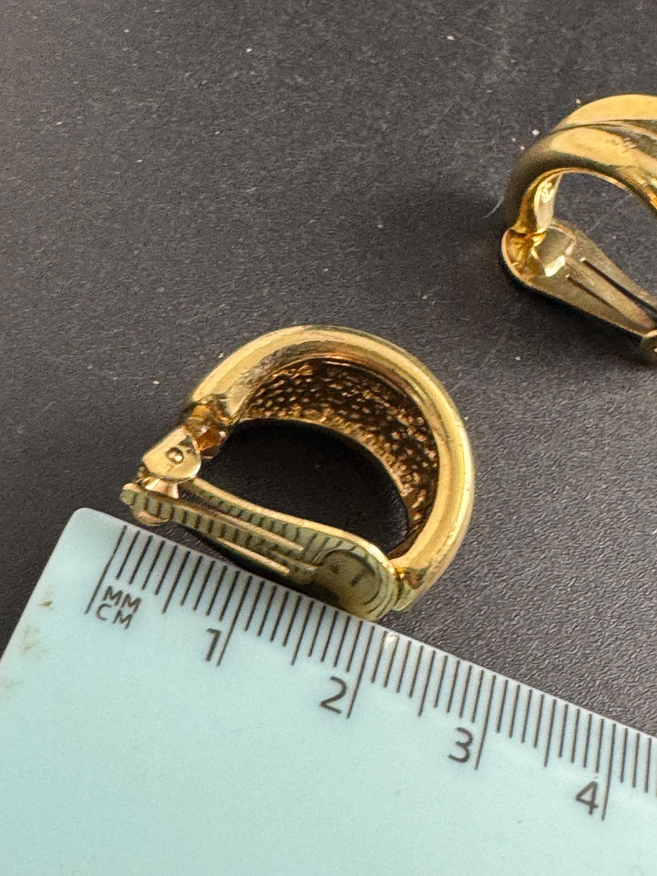 AGATHA PARIS gold hoop clip on earrings,  vintage french designer ear clips