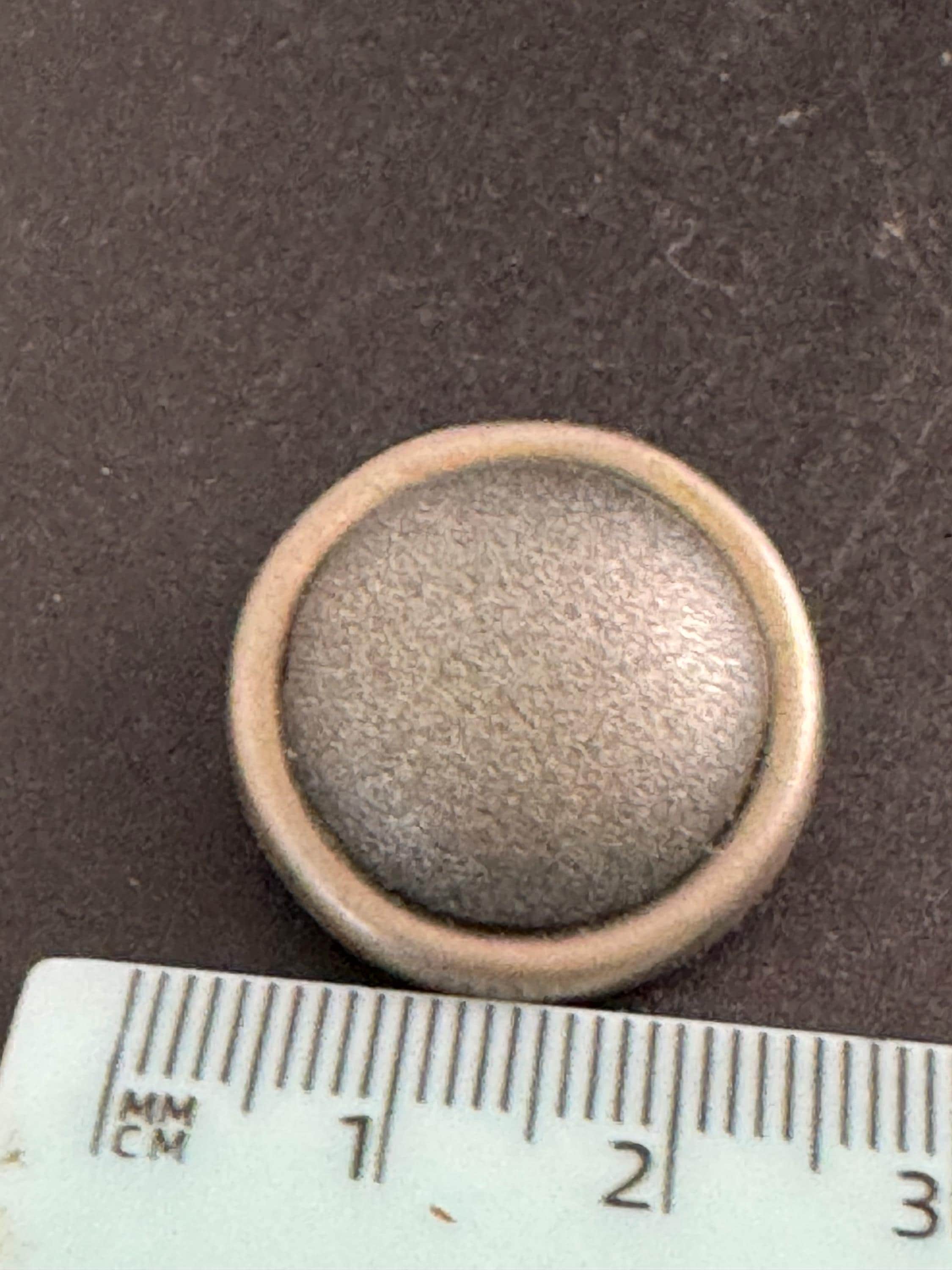 Italian round Clip On Earrings: slate grey and silver tone vintage deadstock