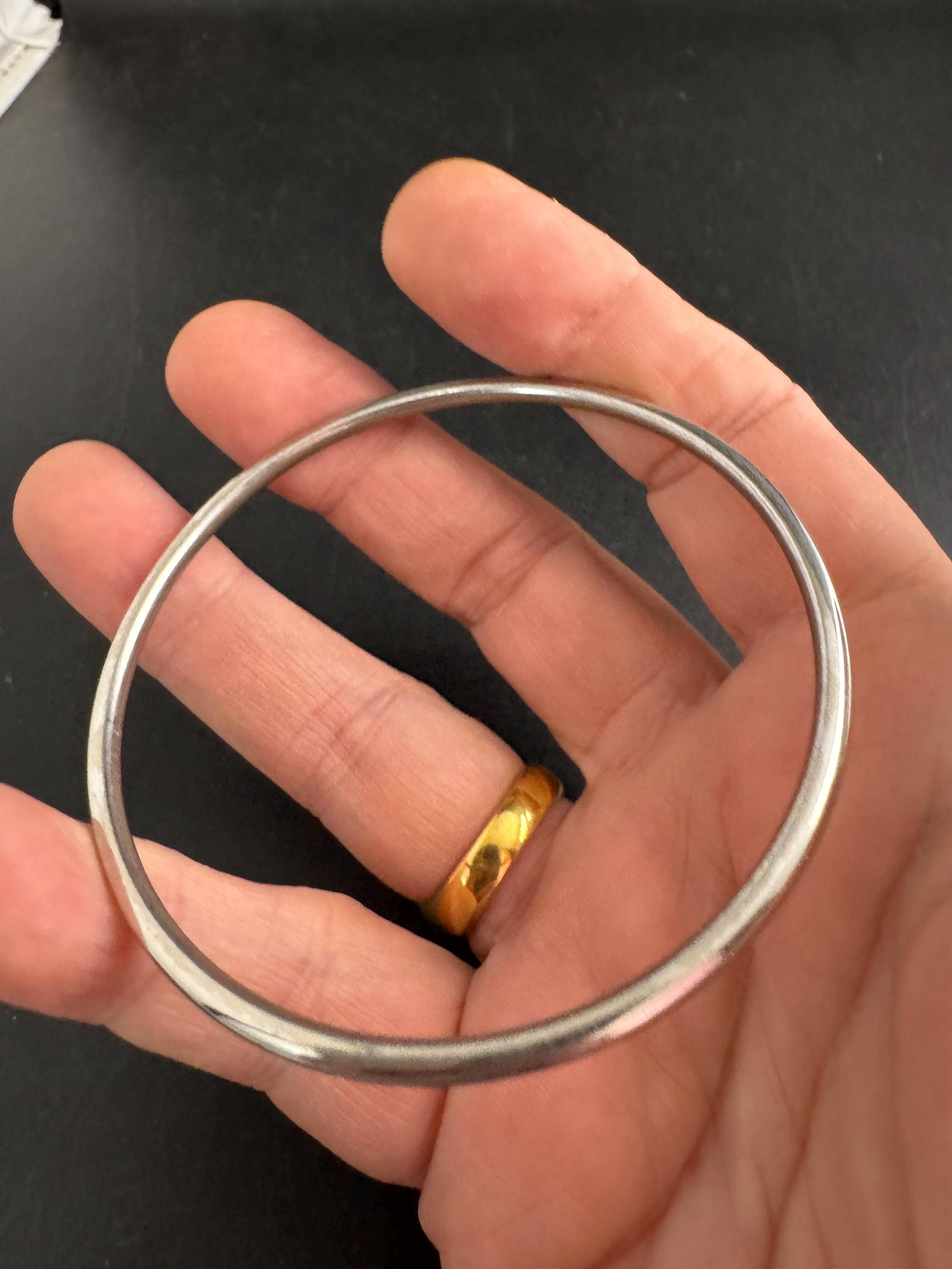 Monet slim stacking bangle , silver tone vintage and signed