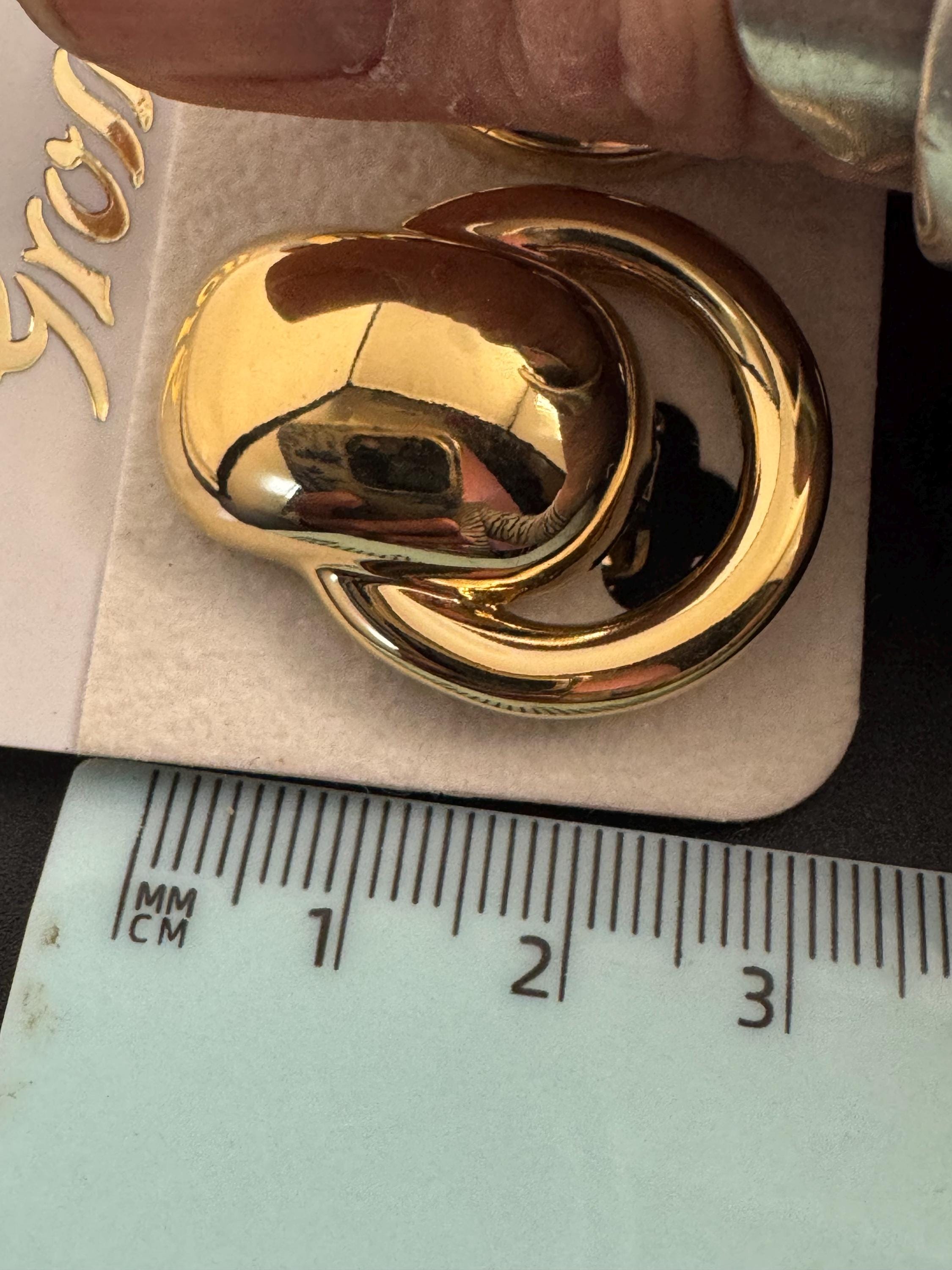 Grosse Gold Plated Door Knocker Clip-On Earrings, Unused Vintage Stock