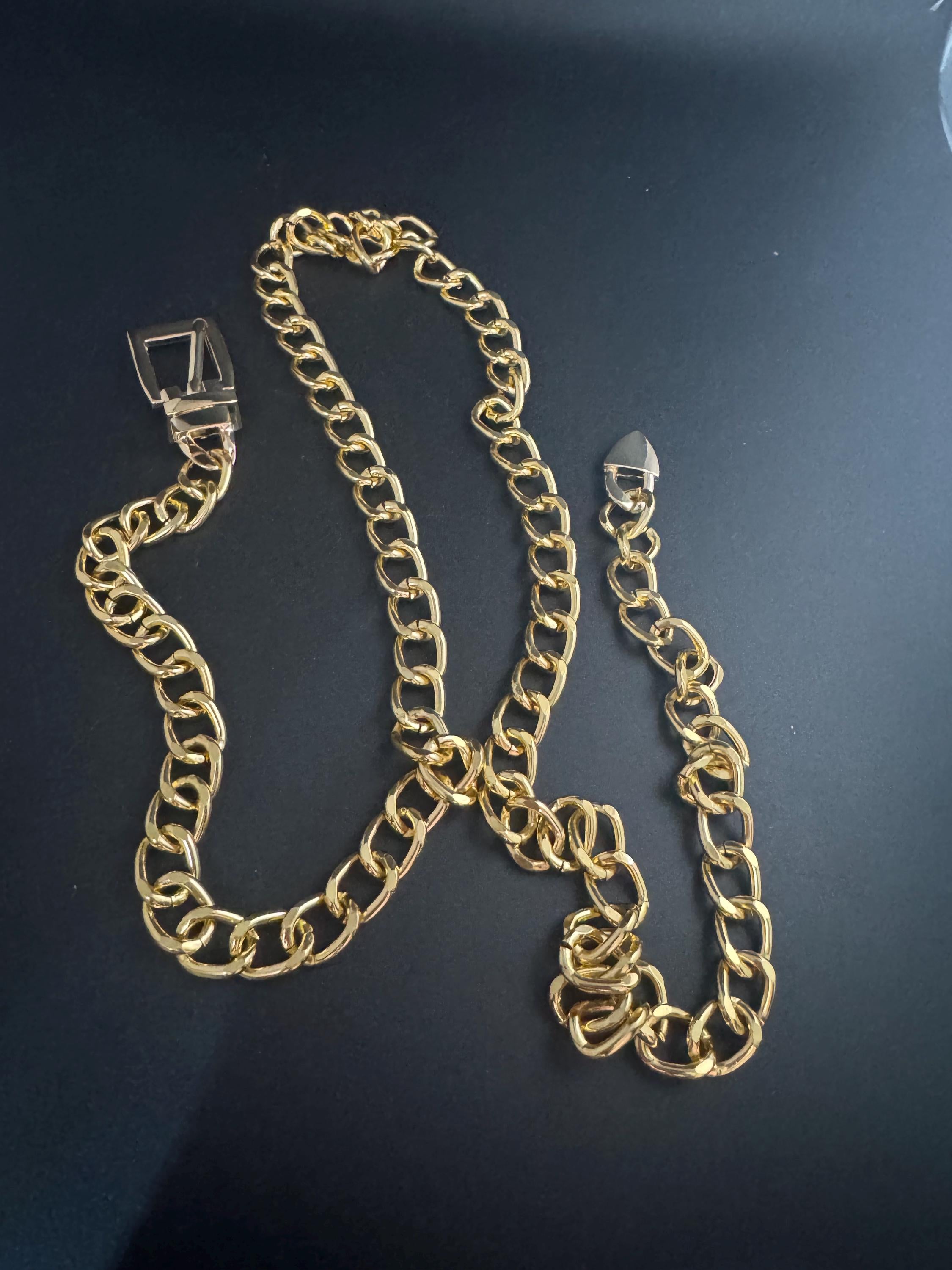 Ladies gold buckle chain belt, fits to 100cm vintage fashion