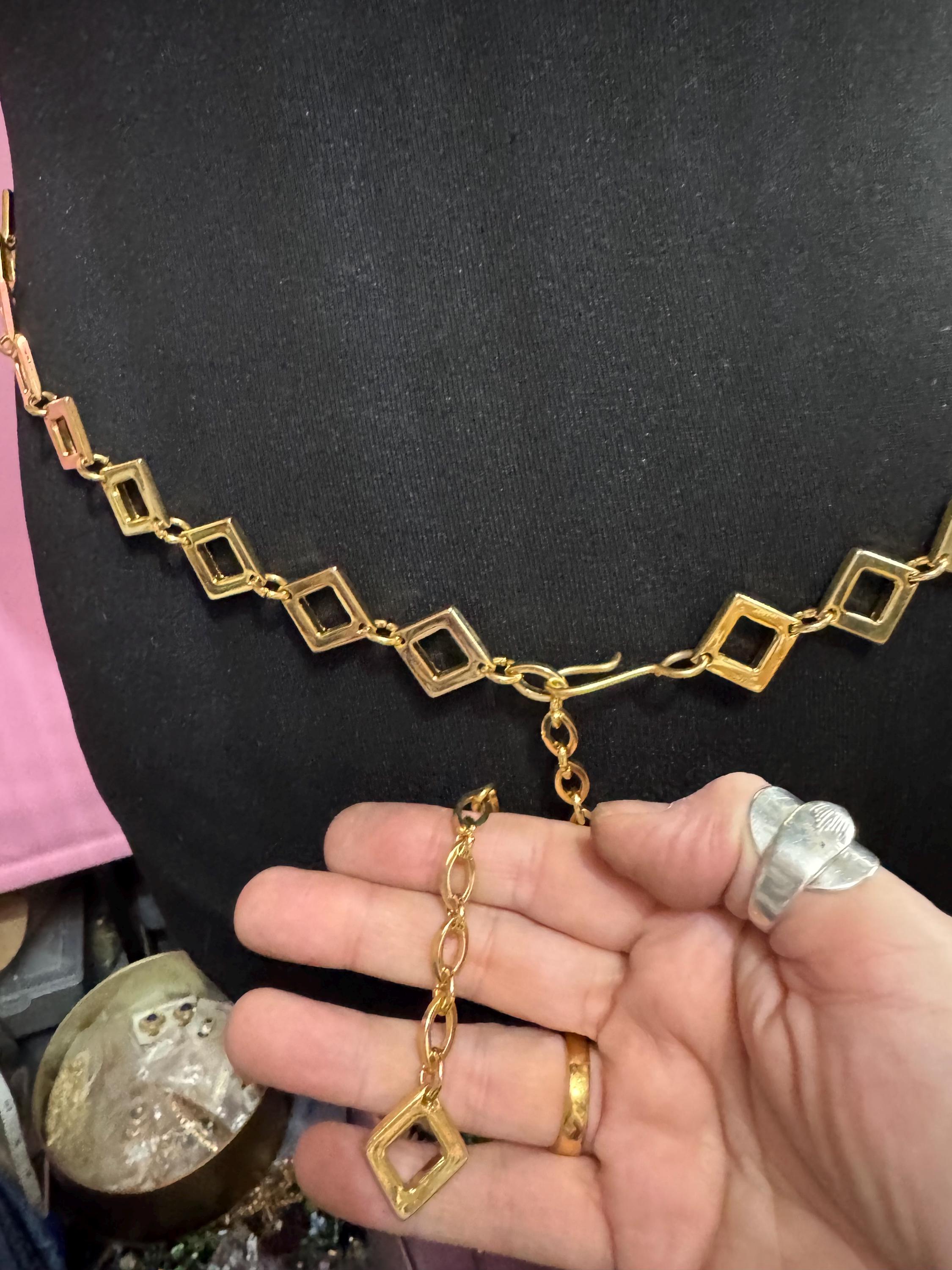 Ladies gold metal chain belt, fits 87- to 105cm vintage fashion