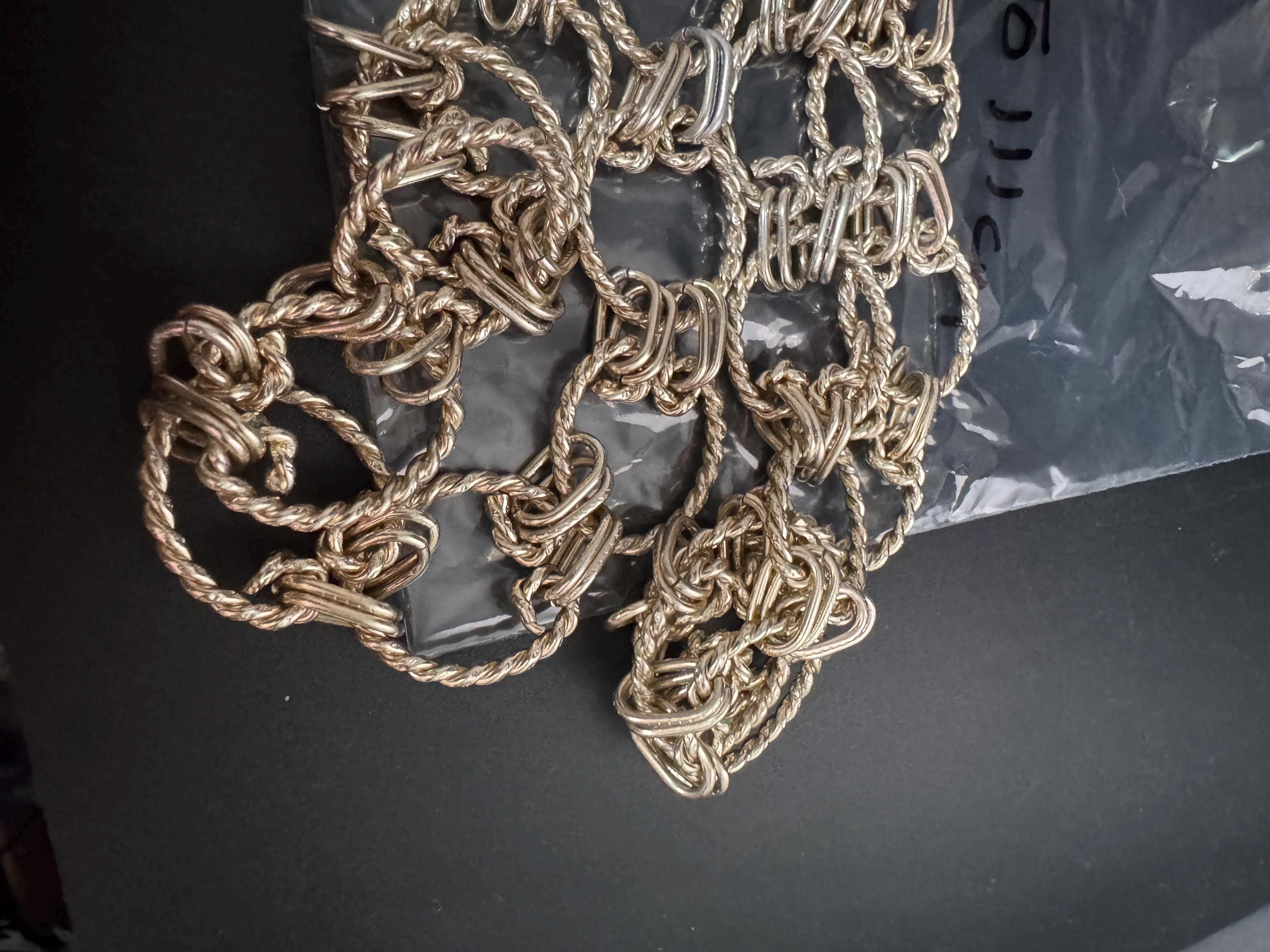 Light gold hoop chain belt, fits to 111cm nautical rope twist loops