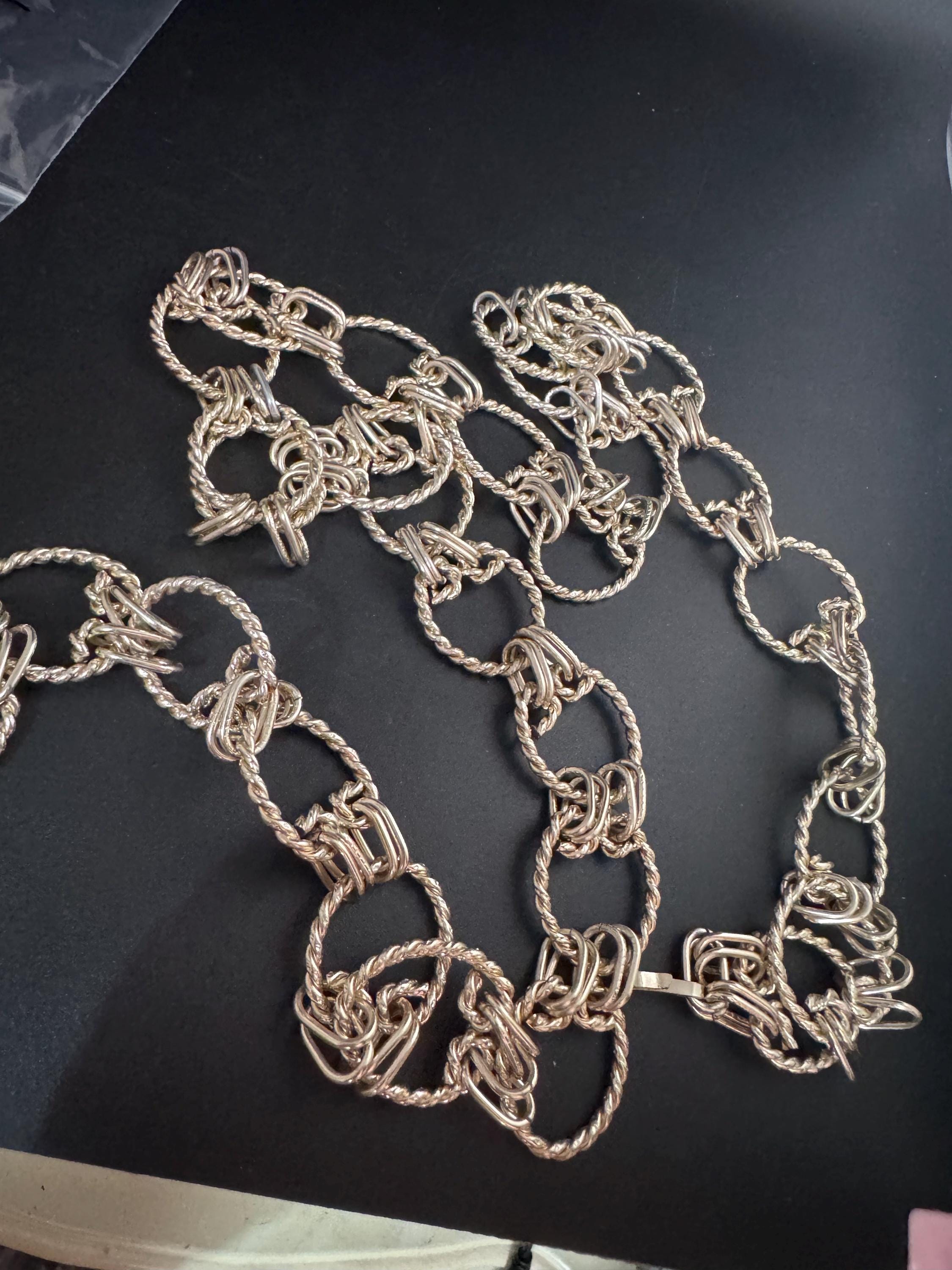 Light gold hoop chain belt, fits to 111cm nautical rope twist loops