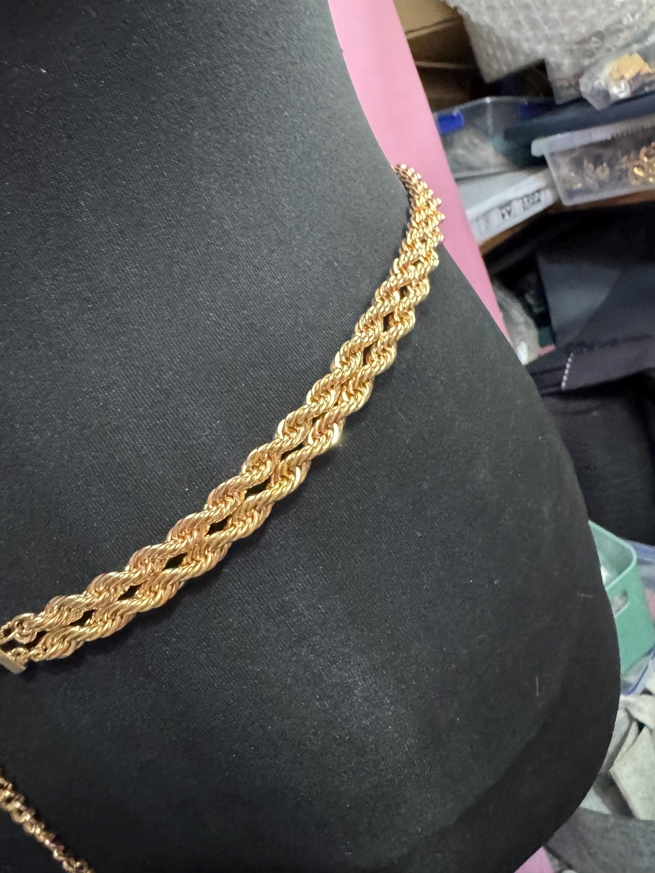 Thick double rope chain belt, fits 86 to 112cm vintage fashion