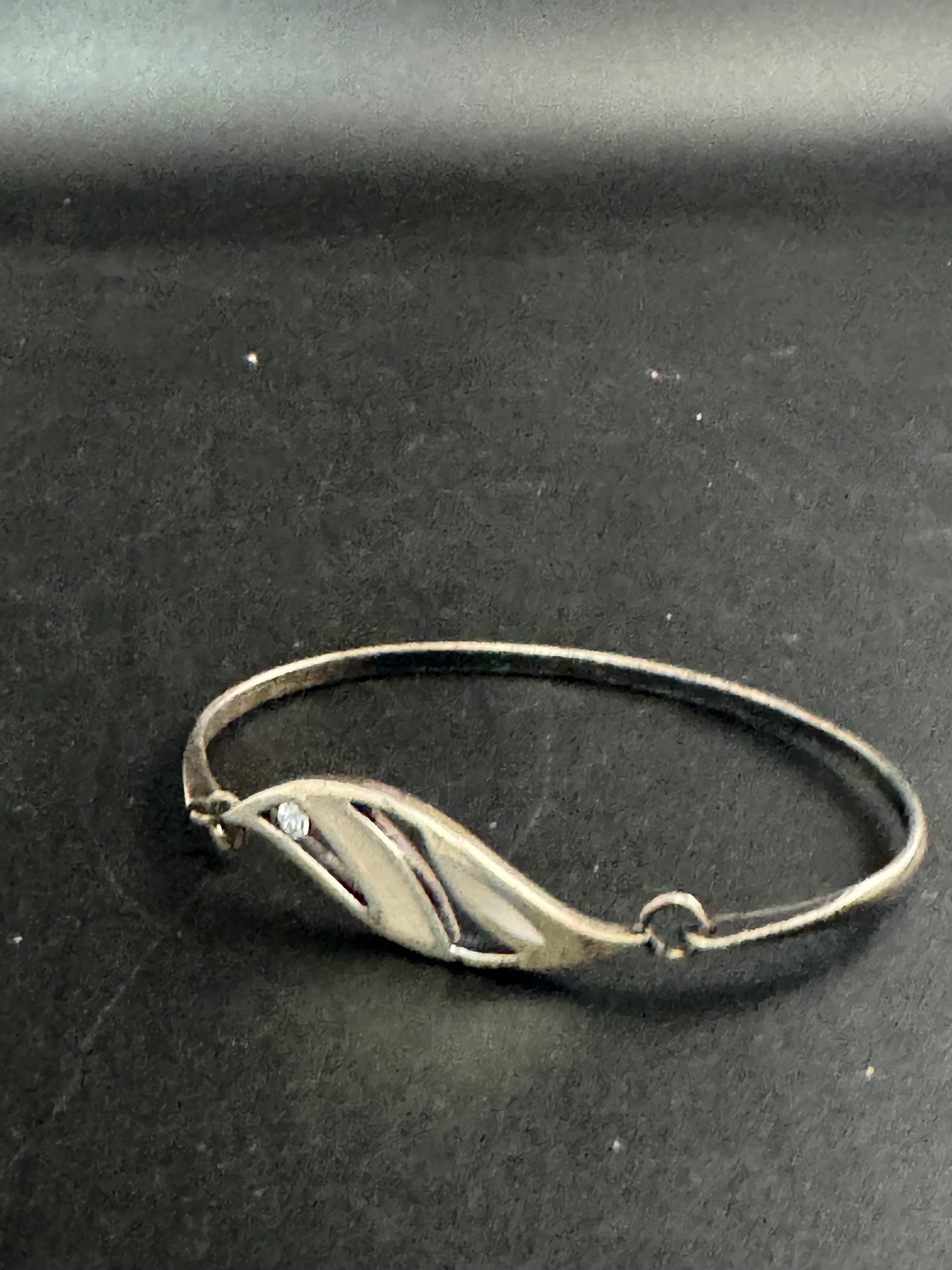 925 Kit heath bangle, sterling silver with mother of pearl inlay