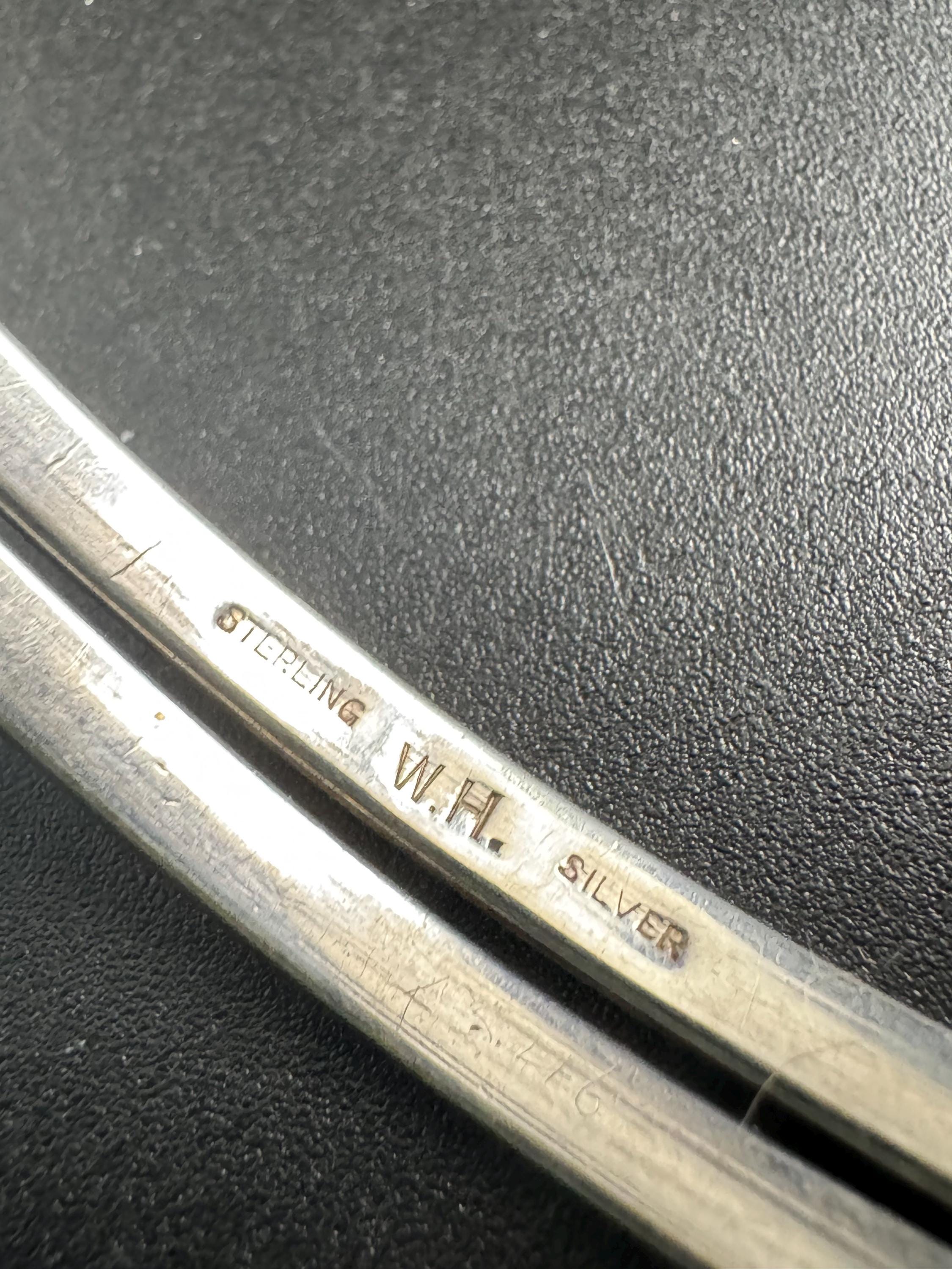 925 Sterling silver modernist bangle, adjustable fit 21.9 grams