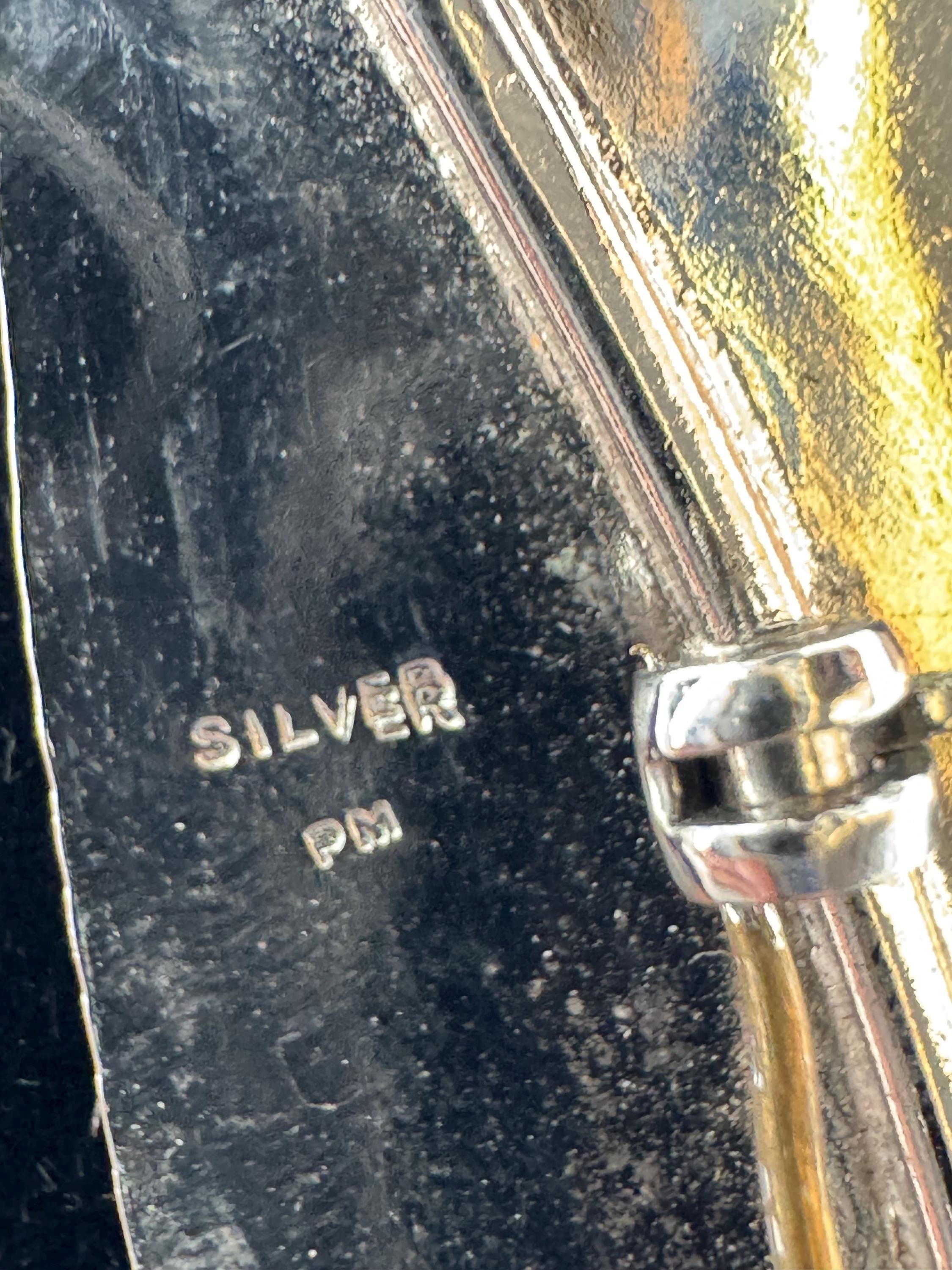 925 signed silver leaf brooch, cultured pearl signed PM, krementz pin