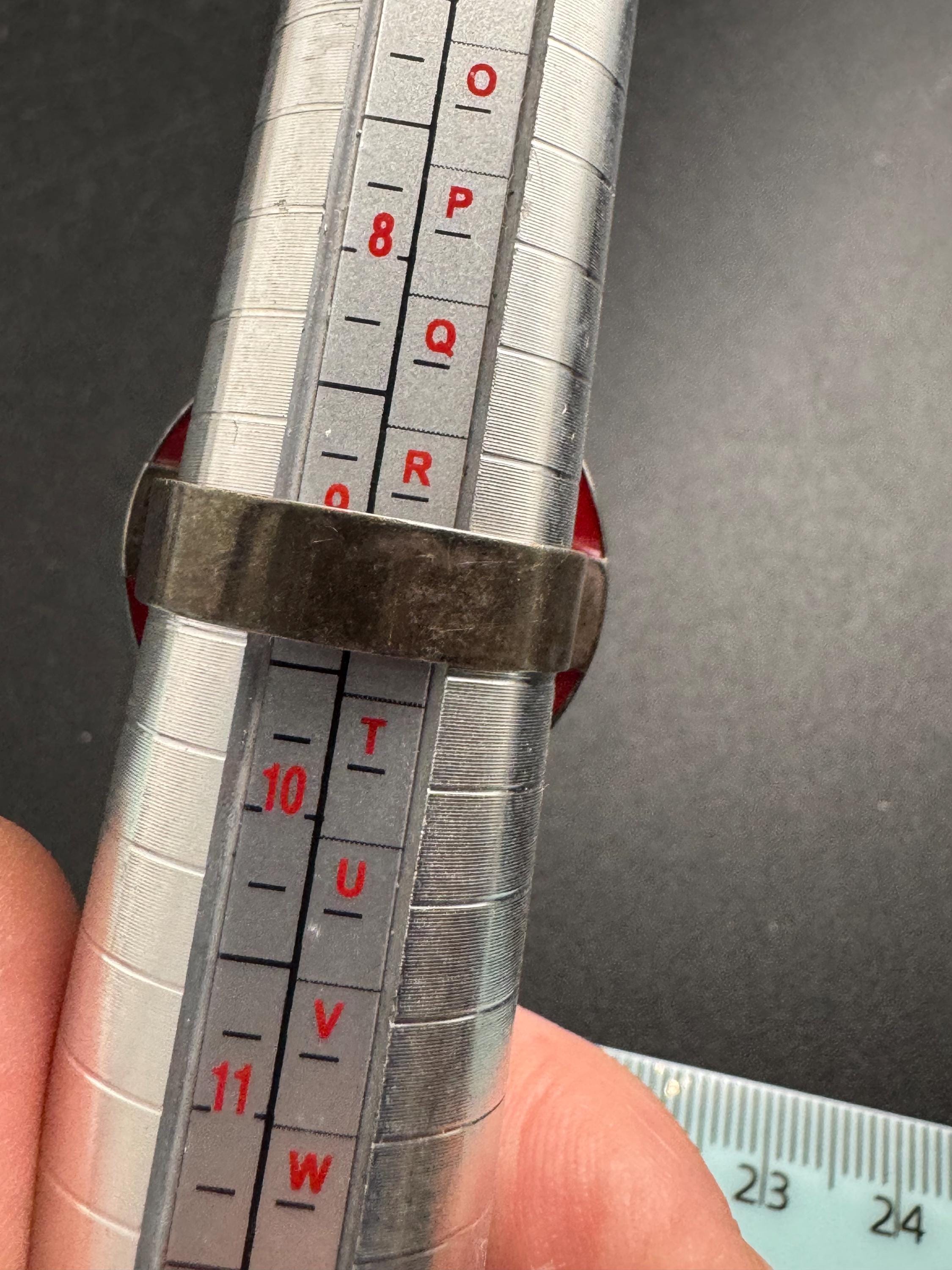 SIZE S 925 red loop brutalist dress ring, sterling silver acrylic ring