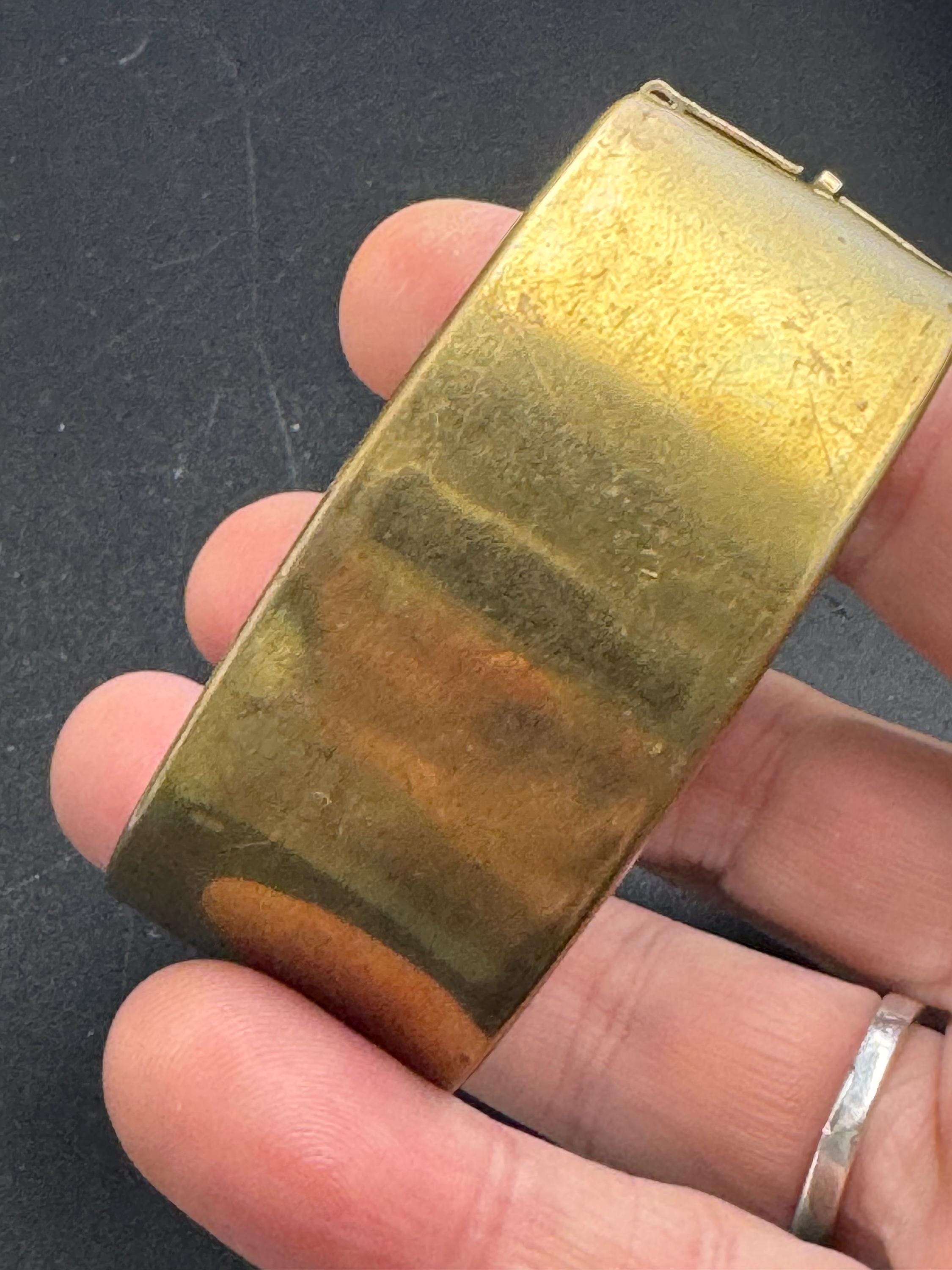 Petite fit Victorian engraved wide brass bangle :  hinged bracelet gold tone