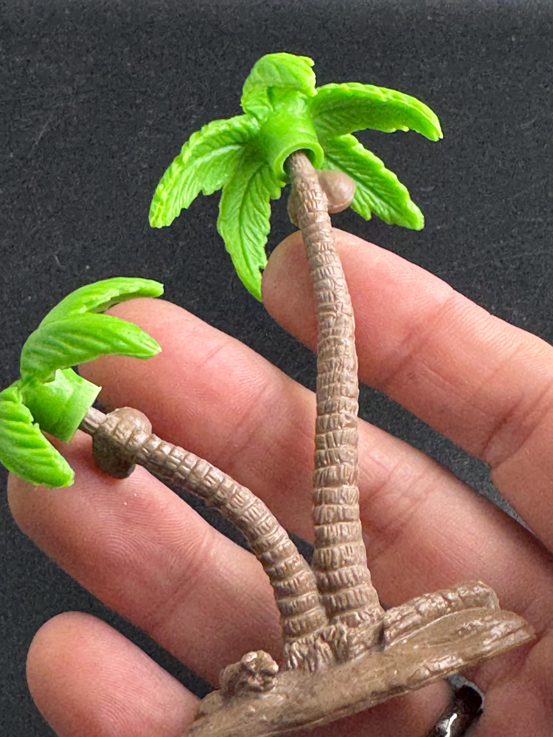 miniature palm tree cake topper (1pc) , dolls house tropical scenery craft 10cm (light green)