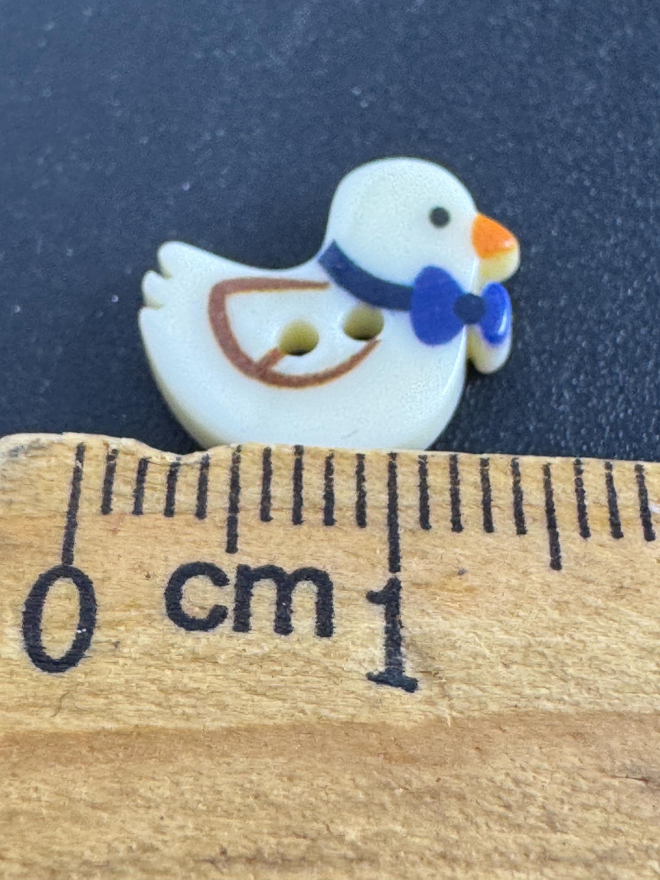 14mm duck Buttons: cream acrylic 2 hole Buttons, Set of 5 pieces