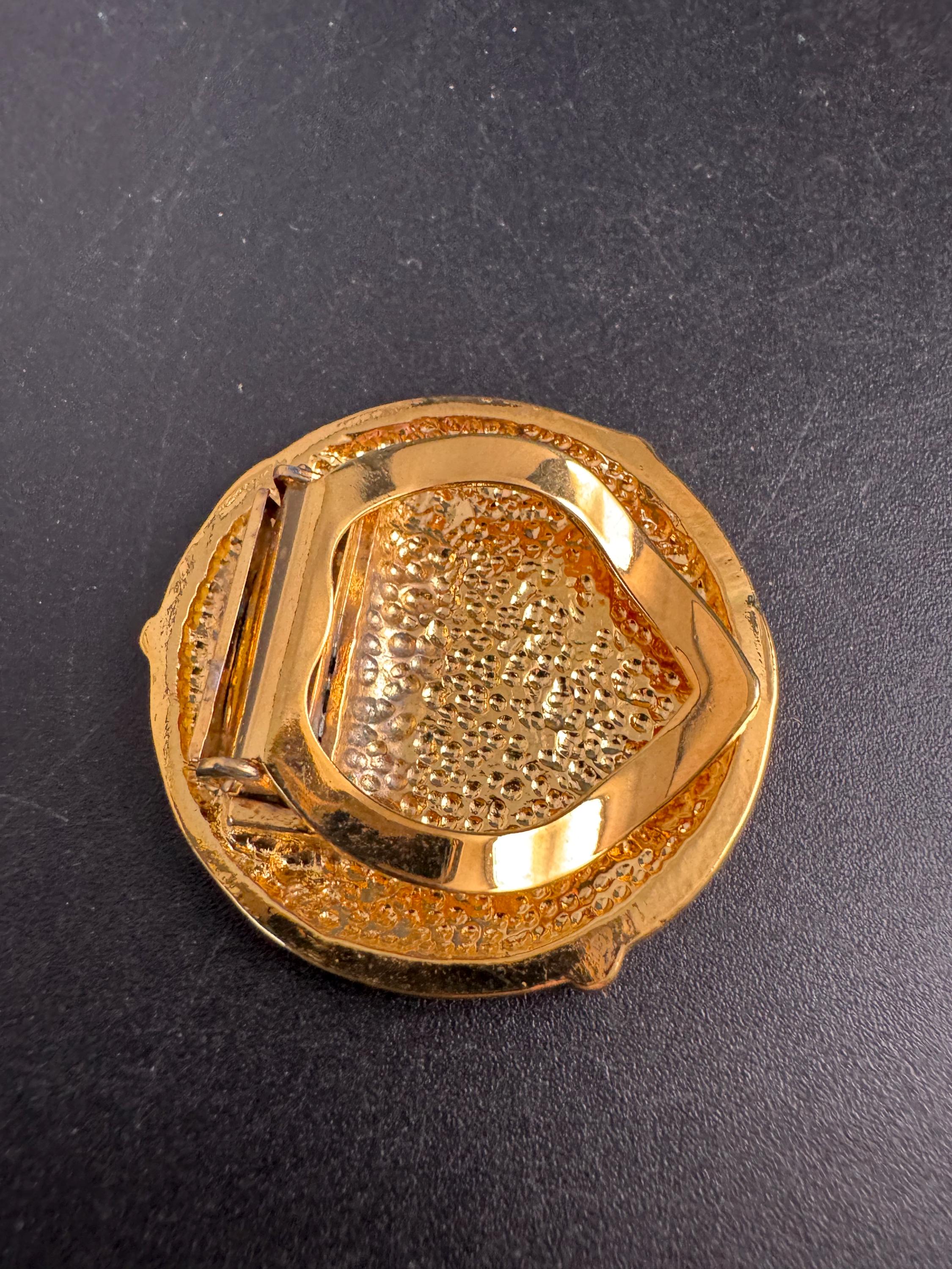 Gold coin Scarf Clip ring , vintage gold French old shop stock