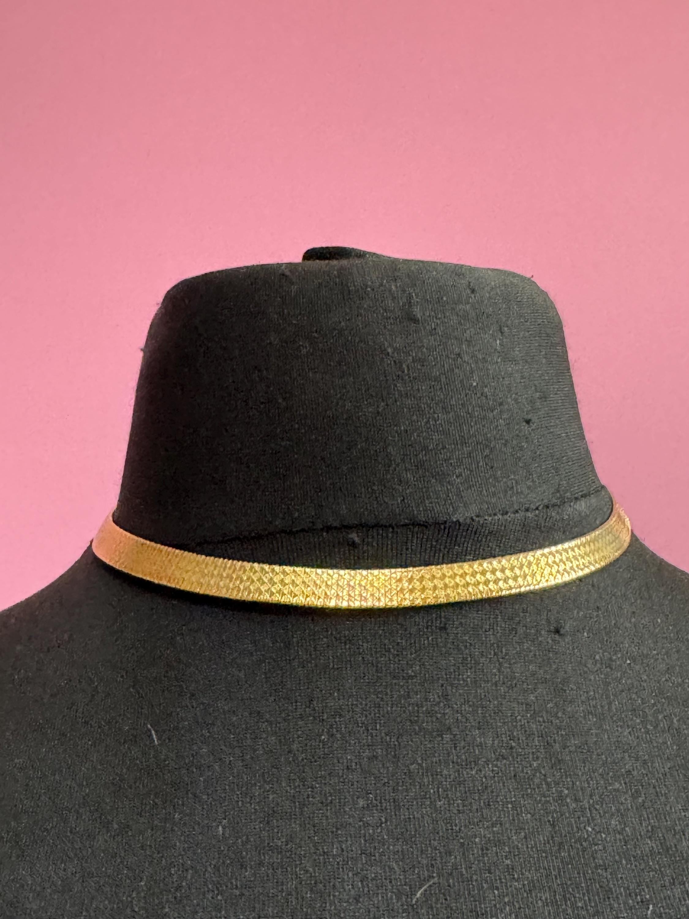Napier wide flat link choker, Vintage signed collar necklace