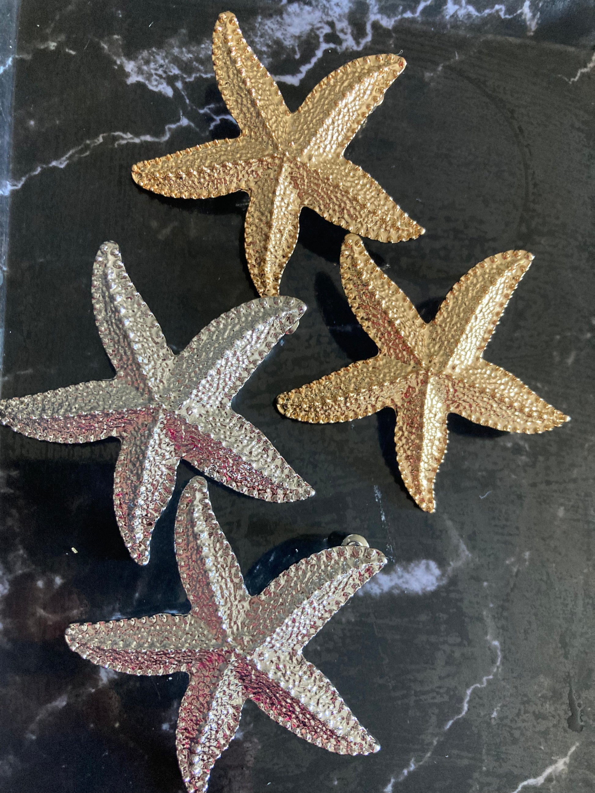 Oversized gold starfish earrings nautical Loved Loved Again